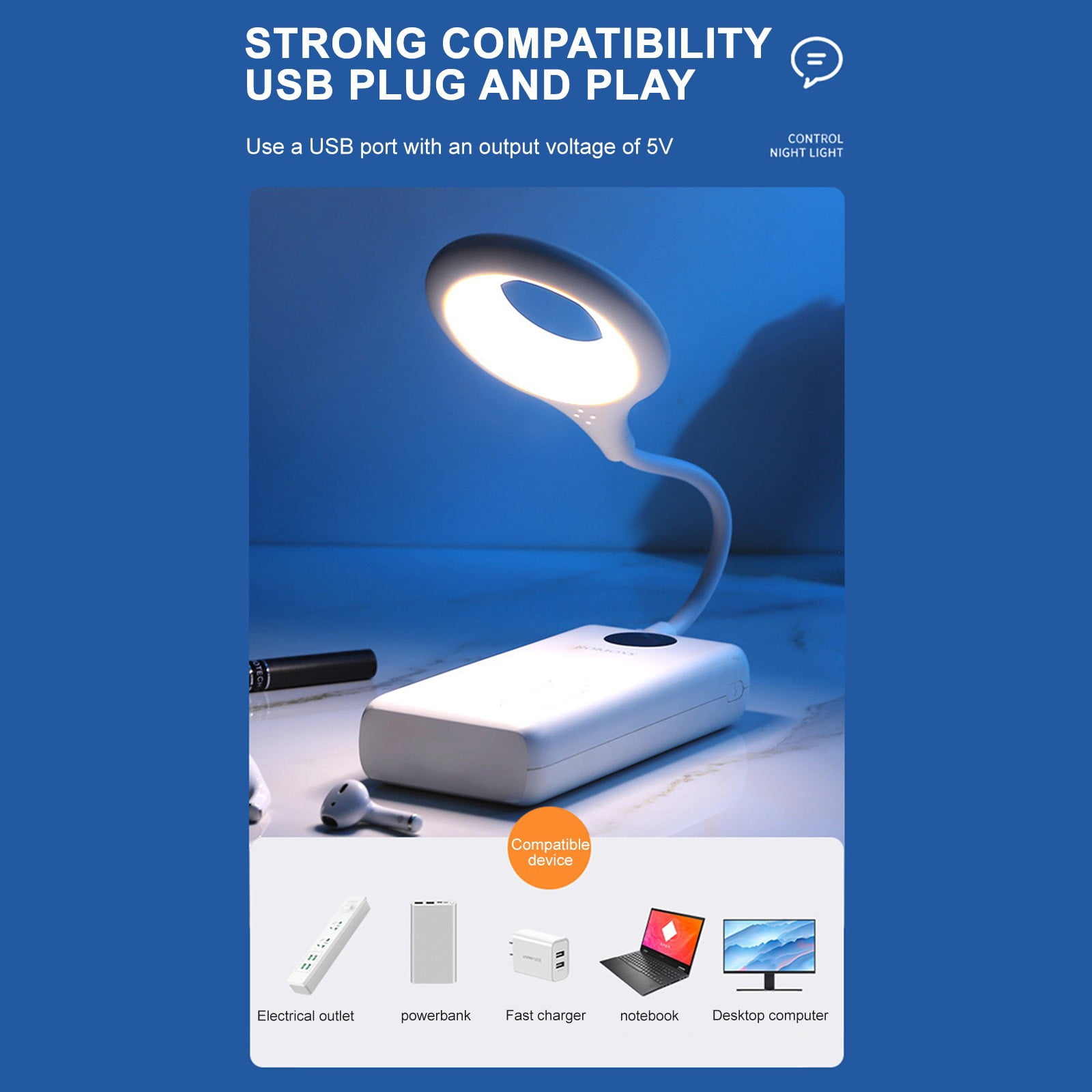 Portable Rechargeable Desk Light Mini Clip Lamp,Desk Lamp Clip on Reading Light,Bedside Lamp with Clamp,Room Essential Clip on Lights Wall-Mounted,Rechargeable Reading Lights for Dorm Makeup - Image 6