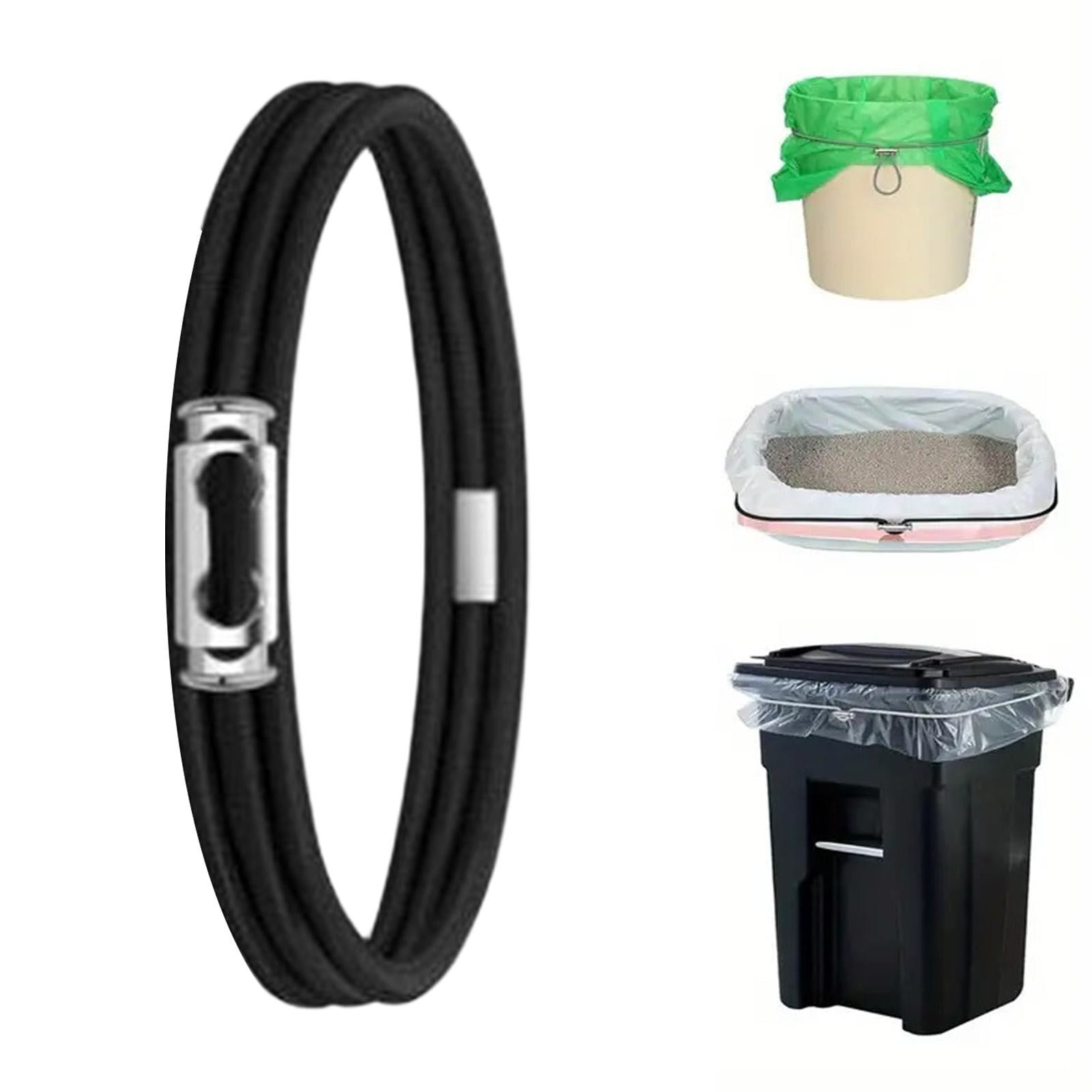 Garbage Can Rubber Bands,Multifunction Litter Box Bands,Fits 13-30 Gallon Bins, Heavy-duty Trash Can Bands to Hold Garbage Bags in Place, Trash Bag Holder Band with High Elasticity(Grey) Black - Image 2