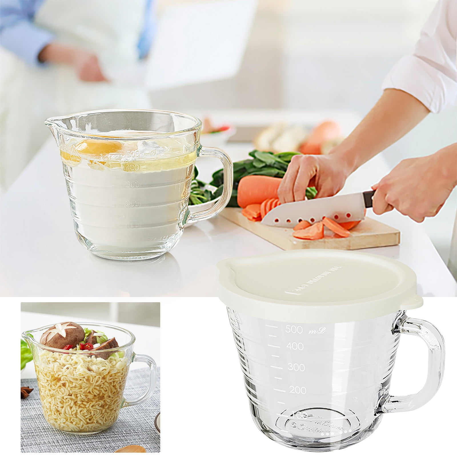Transparent Glass Measuring Cup for Baking,Microwave-Safe with Handle and Graduated Marks,High Borosilicate Material and Heat-Resistant,Ideal for Kitchen,Mixing,or Cooking. - Image 2
