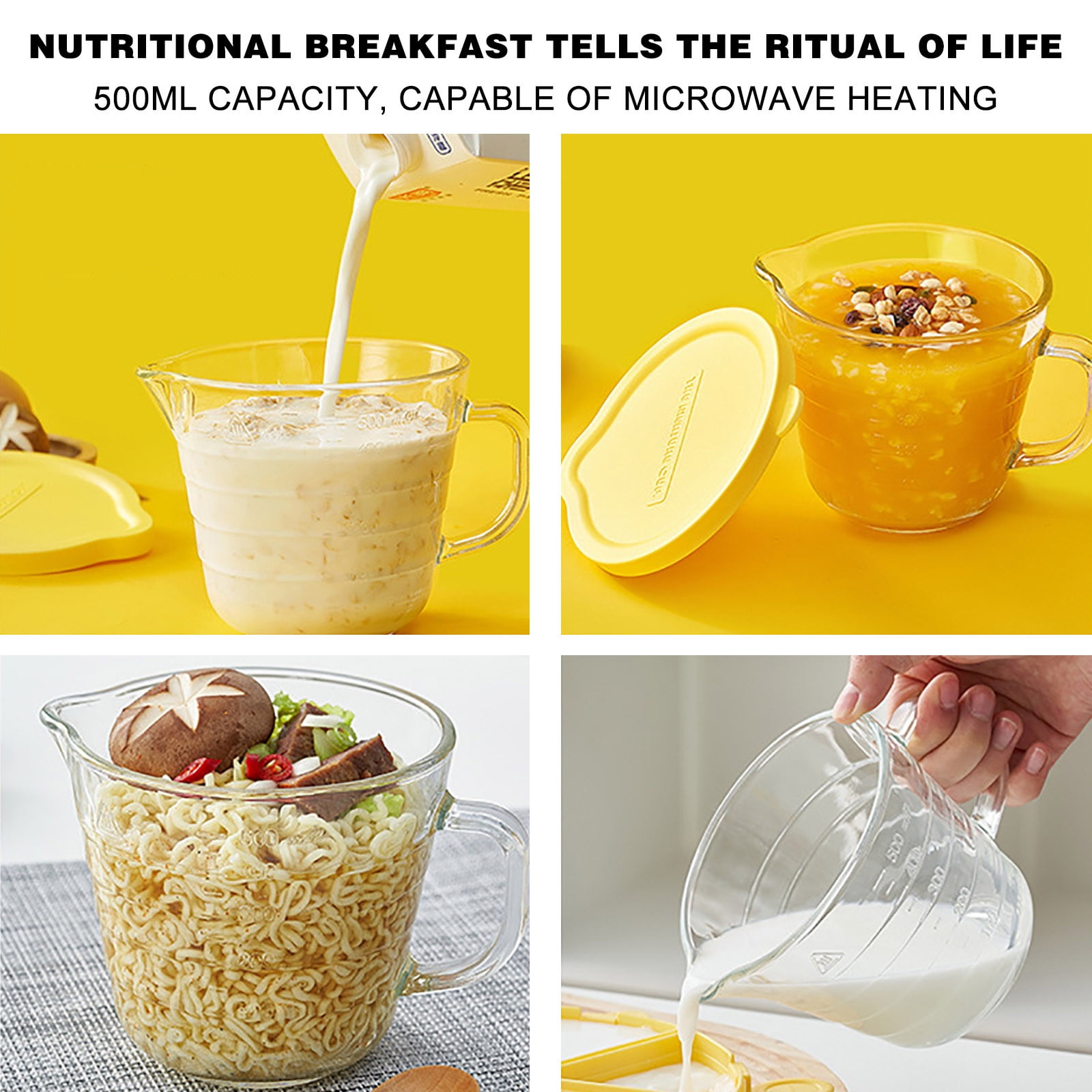 Transparent Glass Measuring Cup for Baking,Microwave-Safe with Handle and Graduated Marks,High Borosilicate Material and Heat-Resistant,Ideal for Kitchen,Mixing,or Cooking. - Image 6