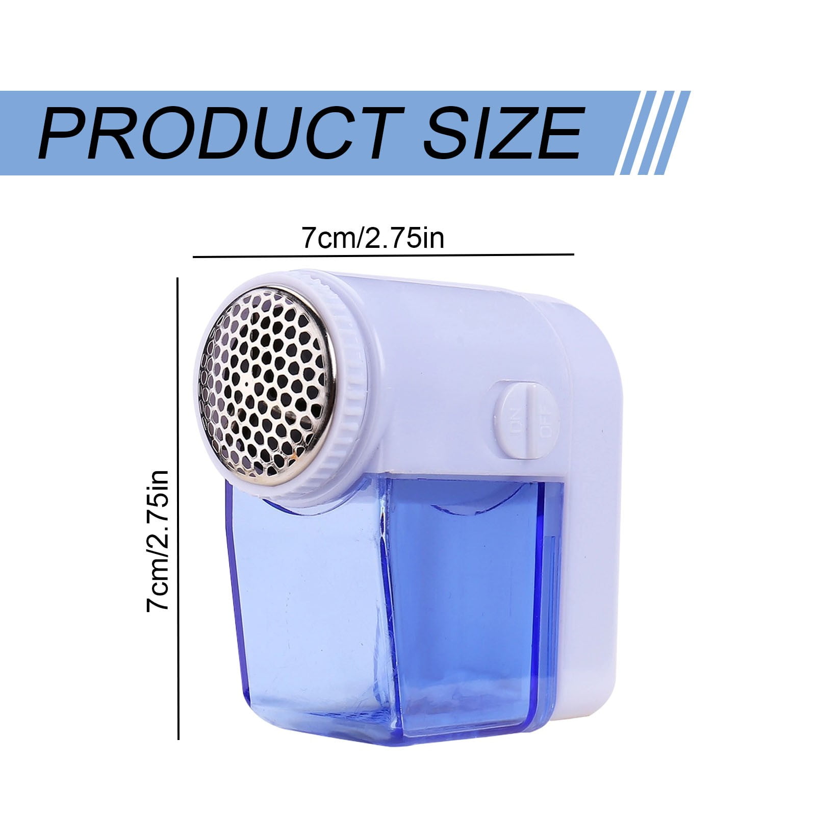 Fabric Shaver and Lint Remover,Portable Fabric Shaver,Electric Lint Remover for Clothes, Sweaters,Blankets,Battery-Operated Fuzz Remover with Protective Cover,2.75'x2.75'(Blue) Blue - Image 3