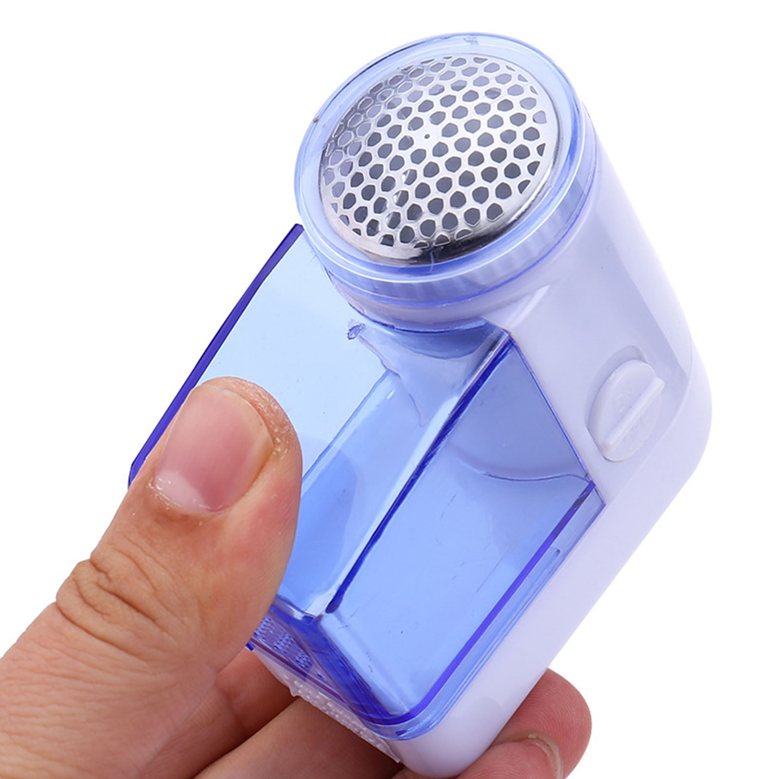 Fabric Shaver and Lint Remover,Portable Fabric Shaver,Electric Lint Remover for Clothes, Sweaters,Blankets,Battery-Operated Fuzz Remover with Protective Cover,2.75'x2.75'(Blue) Blue - Image 4