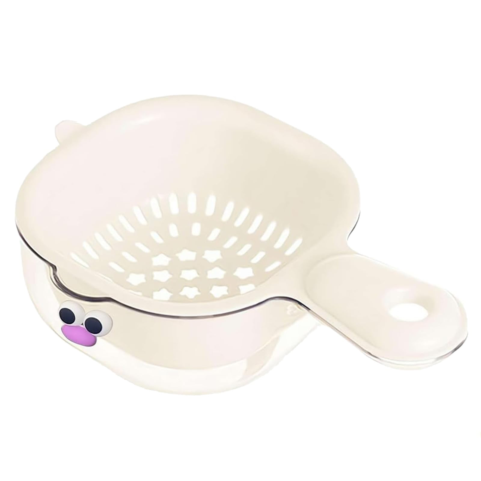 Small Fruit Colander, Fruit Rinser Strainer Container Dual-Layer Vegetable Cutting And Draining Basket, Watermelon Bowl With Strainer For Mini Berry And Tomato Grape Washer, 1 Pcs, 7.67x4.72 7.67