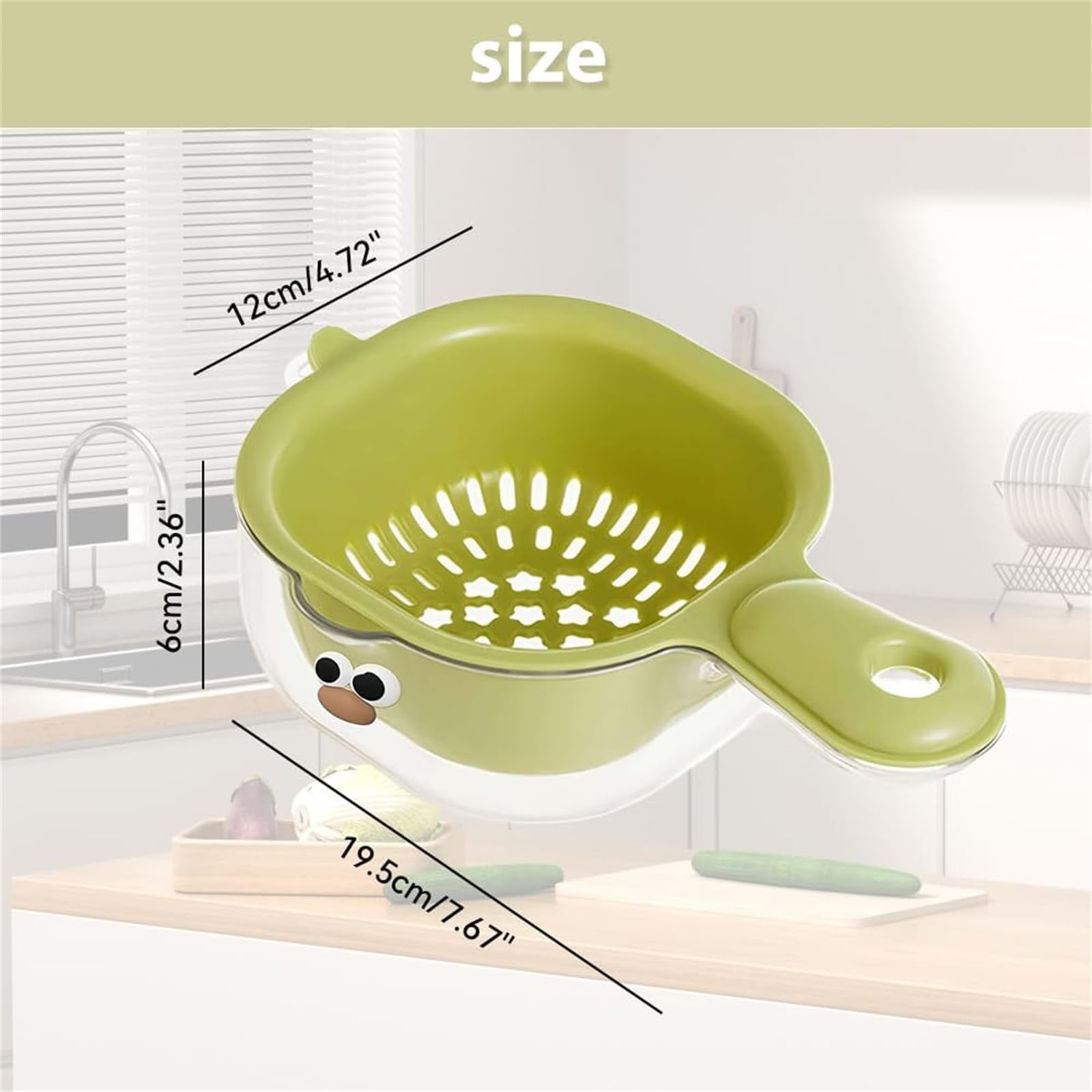 Small Fruit Colander, Fruit Rinser Strainer Container Dual-Layer Vegetable Cutting And Draining Basket, Watermelon Bowl With Strainer For Mini Berry And Tomato Grape Washer, 1 Pcs, 7.67x4.72 7.67