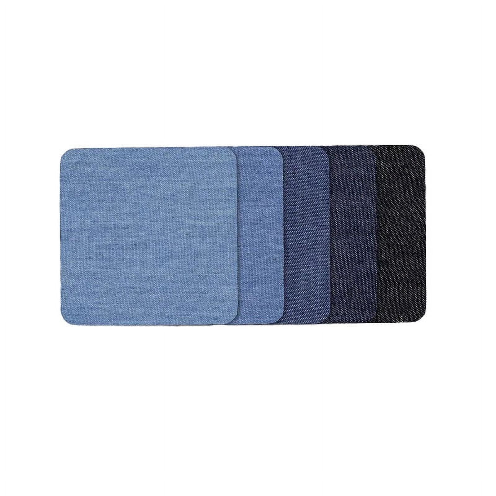 Iron On Patches for Clothes 5pcs, Iron On Patches for Jeans, Cotton Denim Repair Patch for Inside Jeans Fabric Kit, Jeans Knee, Pants, Clothing,Clothing Repair Decorating Accessories(Blue1+Blue2) Blue1+Blue2 - Image 1