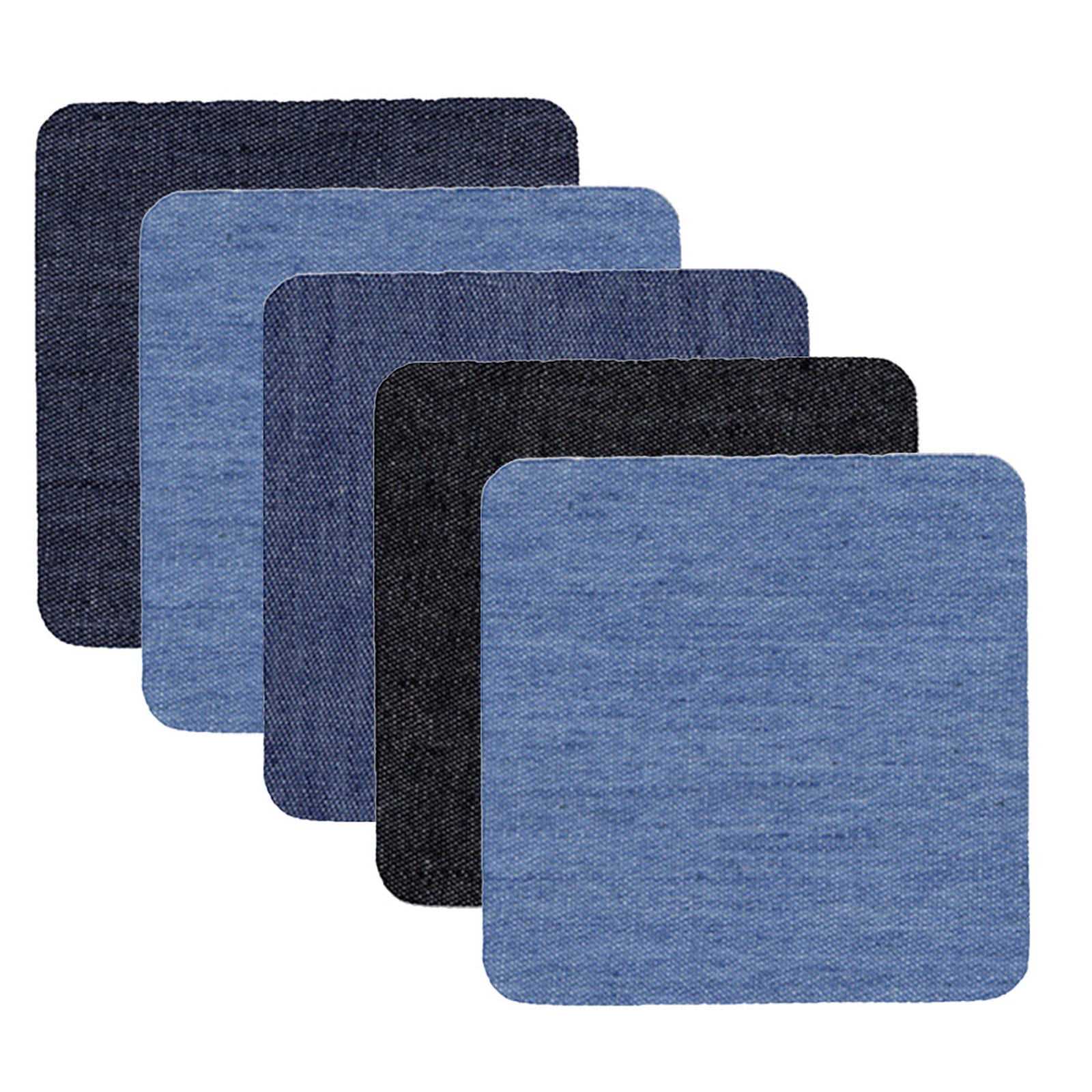 Iron On Patches for Clothes 5pcs, Iron On Patches for Jeans, Cotton Denim Repair Patch for Inside Jeans Fabric Kit, Jeans Knee, Pants, Clothing,Clothing Repair Decorating Accessories(Blue1+Blue2) Blue1+Blue2 - Image 2