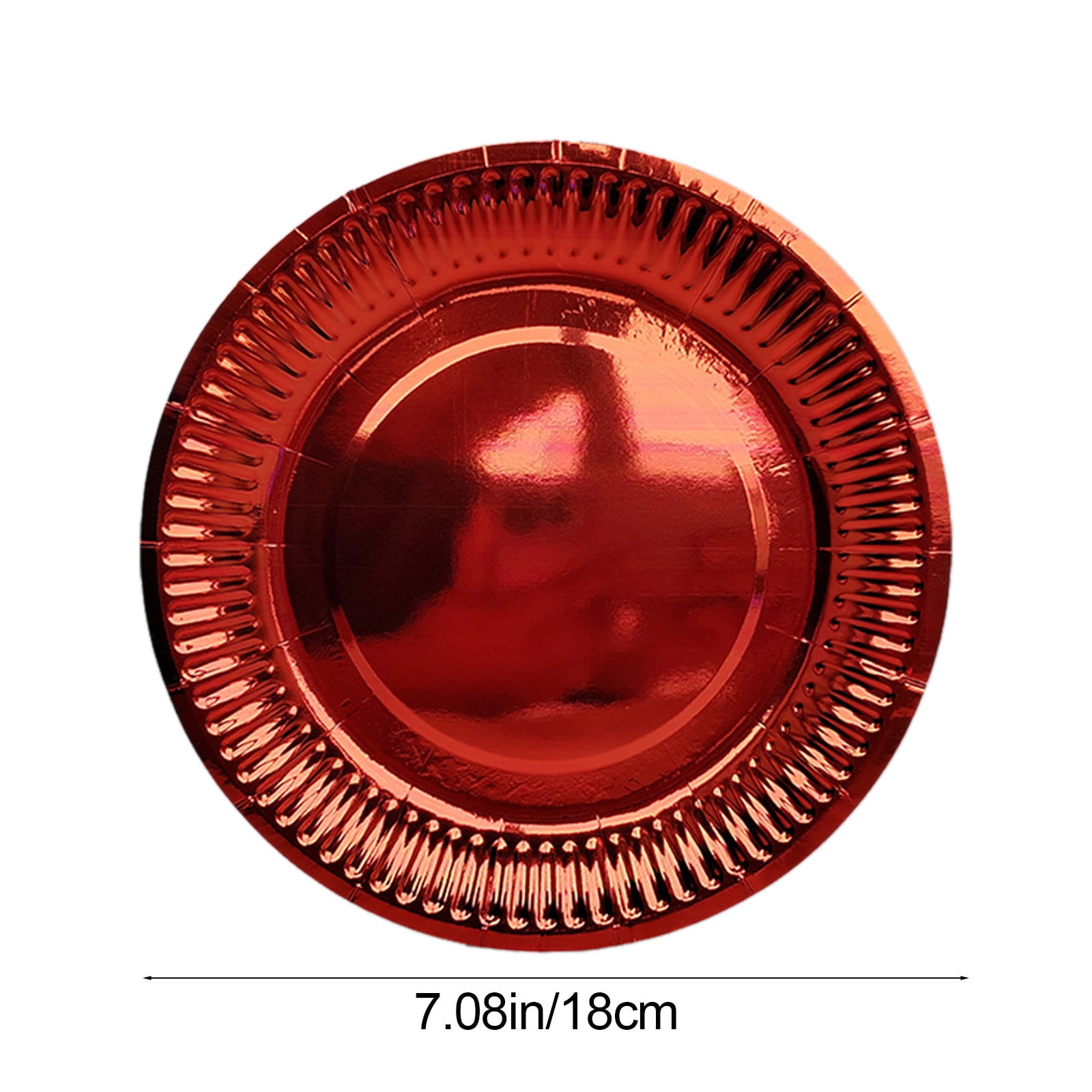 10PCS Gold Red Paper Plates,Disposable Foil Gold Card Cake Dessert Plates Glitter Tableware Party Supplies for Dinner Wedding Anniversary Birthday Bridal Shower Decorations,Gold Card Paper Plates Red - Image 1