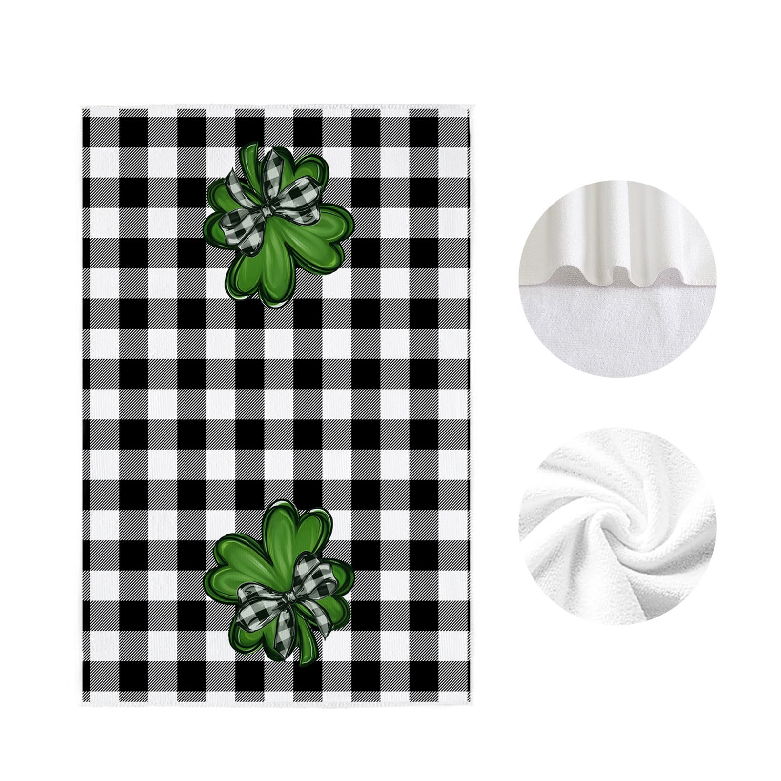 Shamrock Green Dish Towel,Set of 1 St.Patrick's Day Kitchen Towel,Bathroom Decorative Cloth for Irish Decoration Kitchen Bathroom Home Cooking Housewarming Gifts,15 x 24 Inch A - Image 6