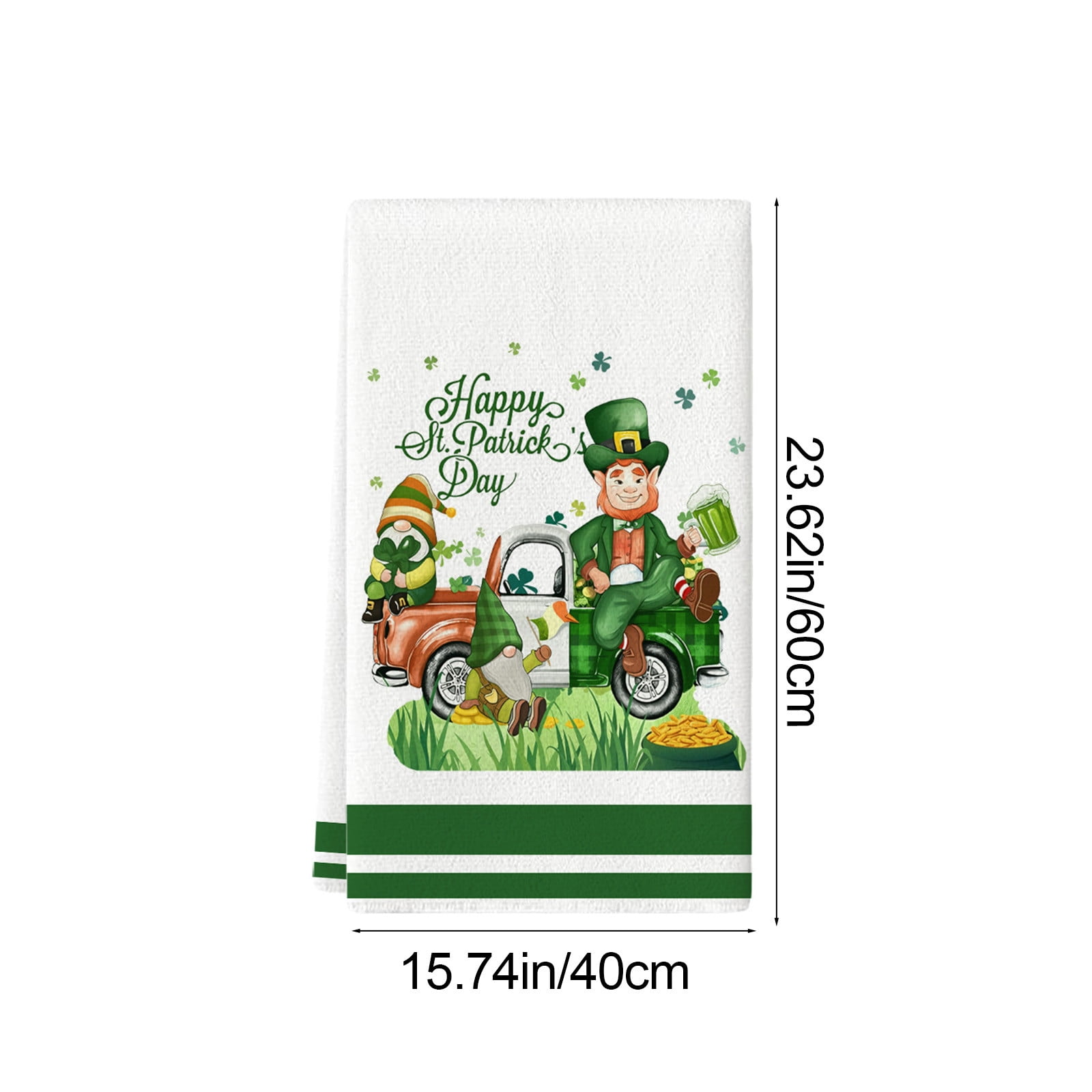Shamrock Green Dish Towel,Set of 1 St.Patrick's Day Kitchen Towel,Bathroom Decorative Cloth for Irish Decoration Kitchen Bathroom Home Cooking Housewarming Gifts,15 x 24 Inch C - Image 3