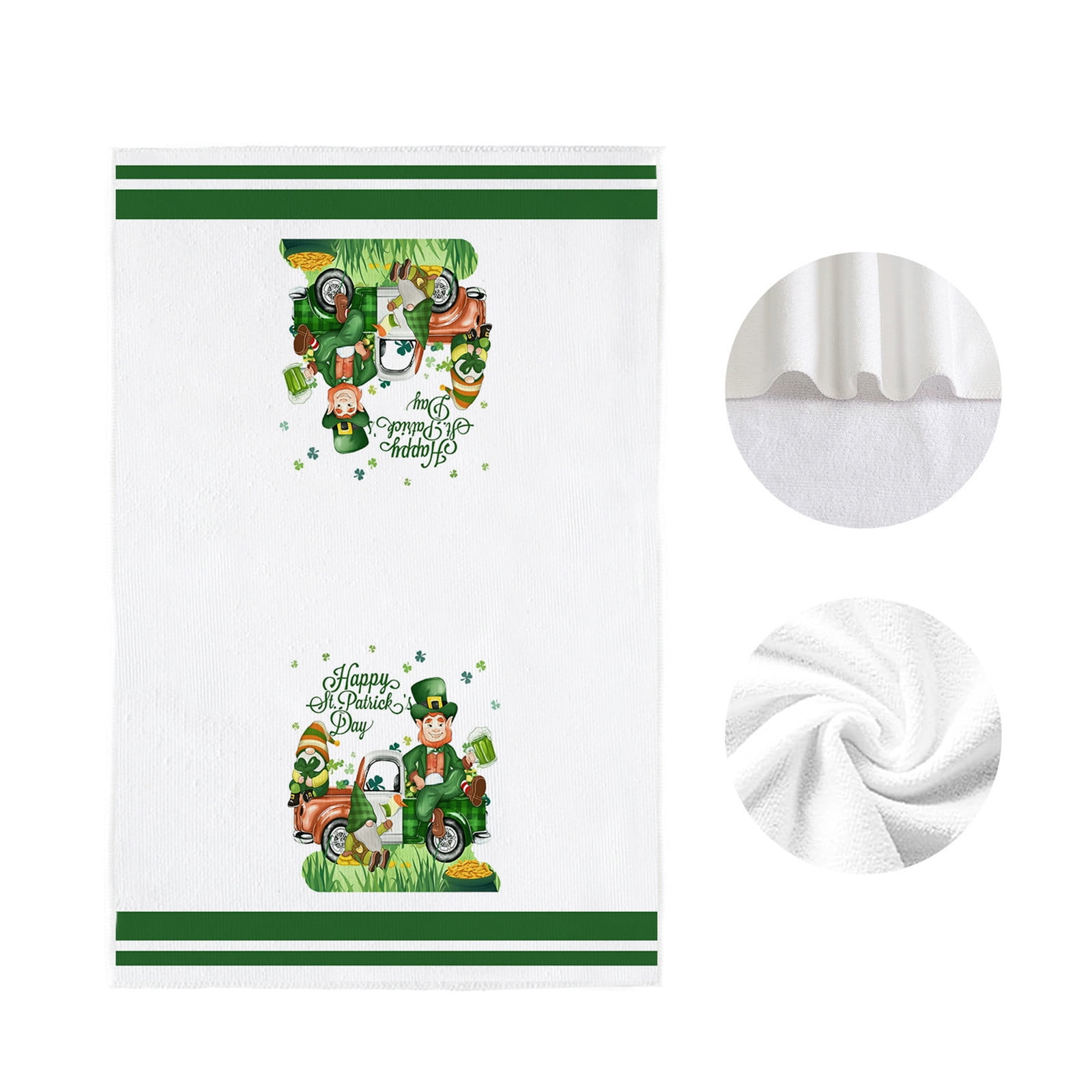 Shamrock Green Dish Towel,Set of 1 St.Patrick's Day Kitchen Towel,Bathroom Decorative Cloth for Irish Decoration Kitchen Bathroom Home Cooking Housewarming Gifts,15 x 24 Inch C - Image 5