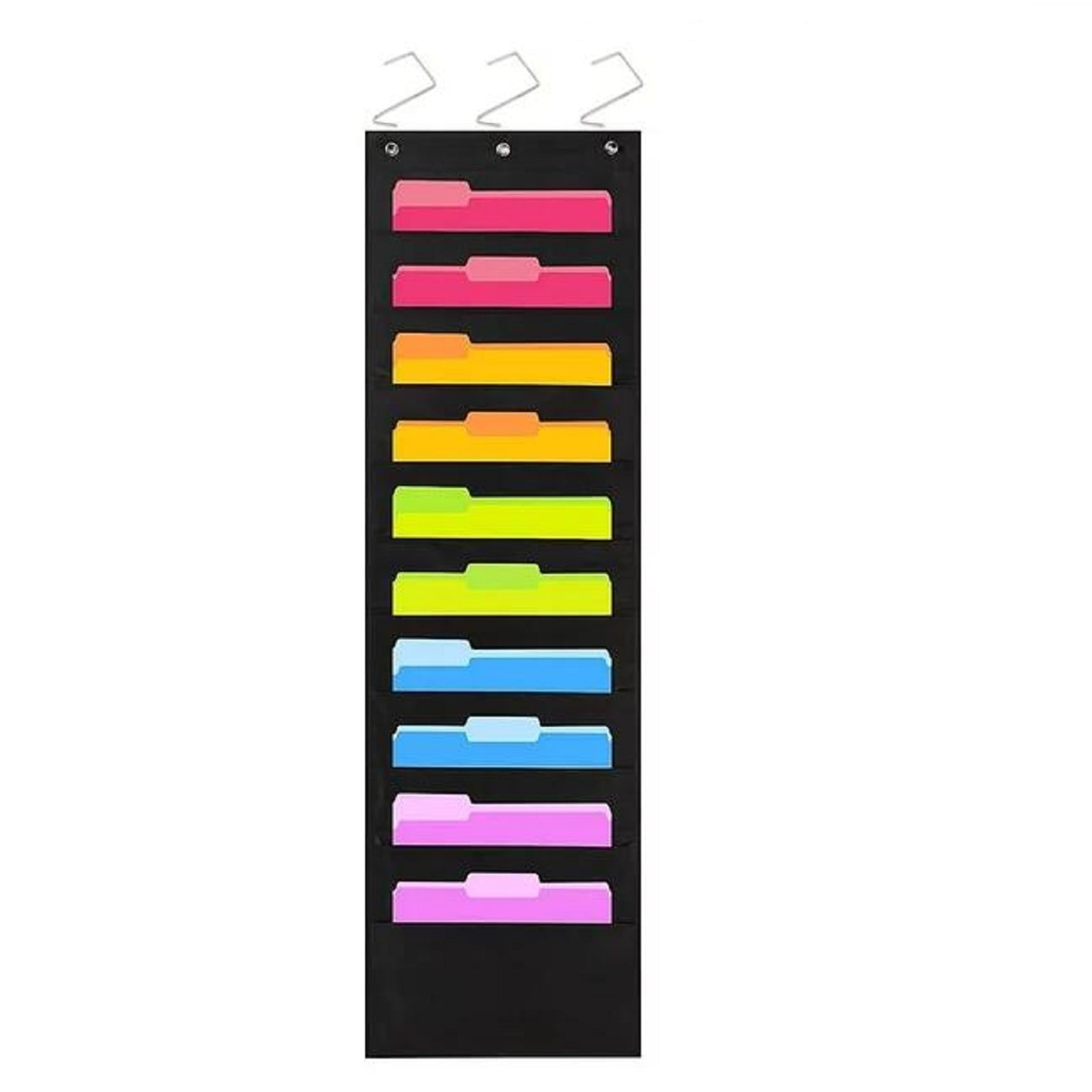 1 Pcs Hanging Wall File Organizer,10 Pocket Storage Pocket Charts,Hanging Wall File Organizer for File Folders,File Pocket Chart,Versatile Wall Hanging File Folder Organizer,(Black,9.84x14.96 in) Black - Image 1