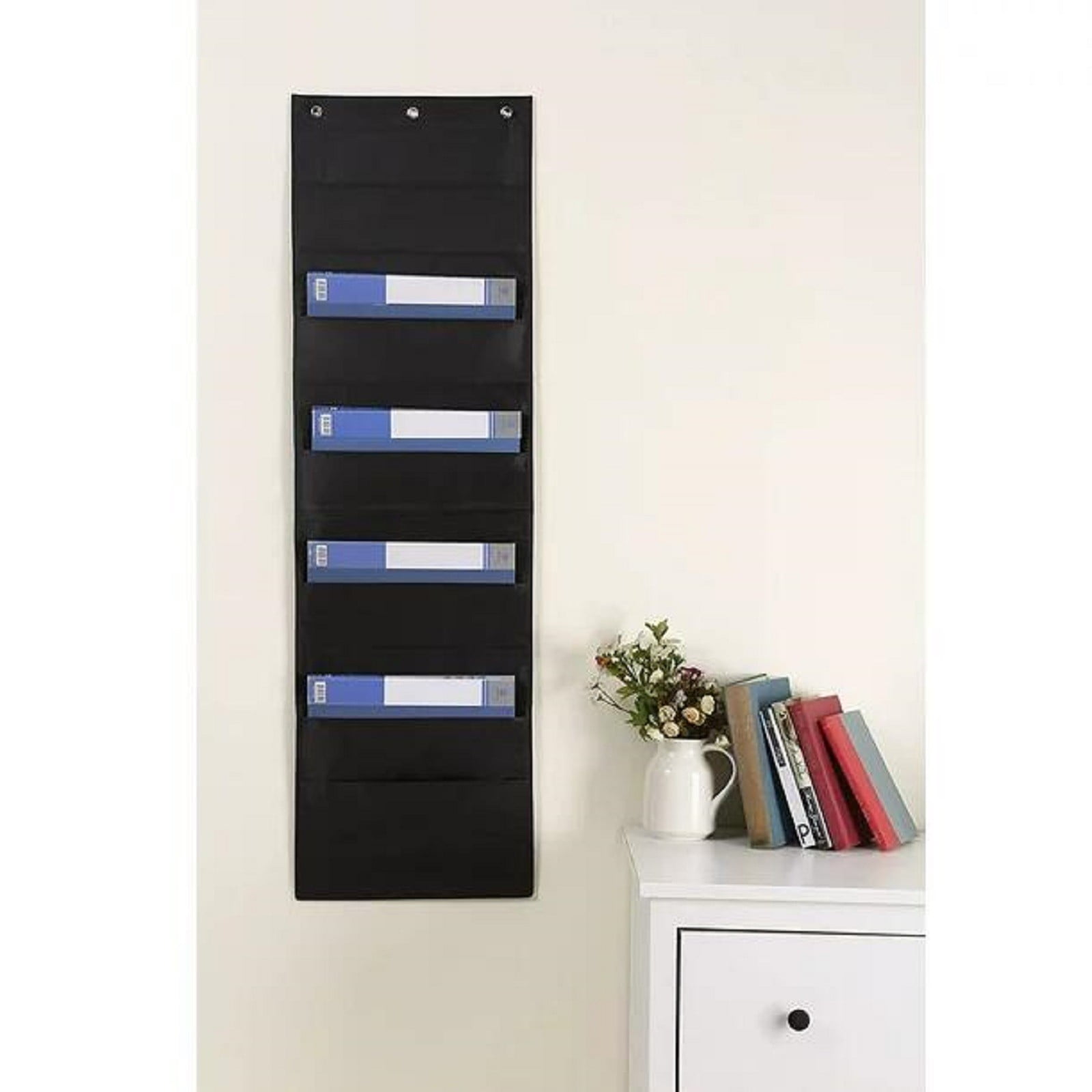 1 Pcs Hanging Wall File Organizer,10 Pocket Storage Pocket Charts,Hanging Wall File Organizer for File Folders,File Pocket Chart,Versatile Wall Hanging File Folder Organizer,(Black,9.84x14.96 in) Black - Image 4