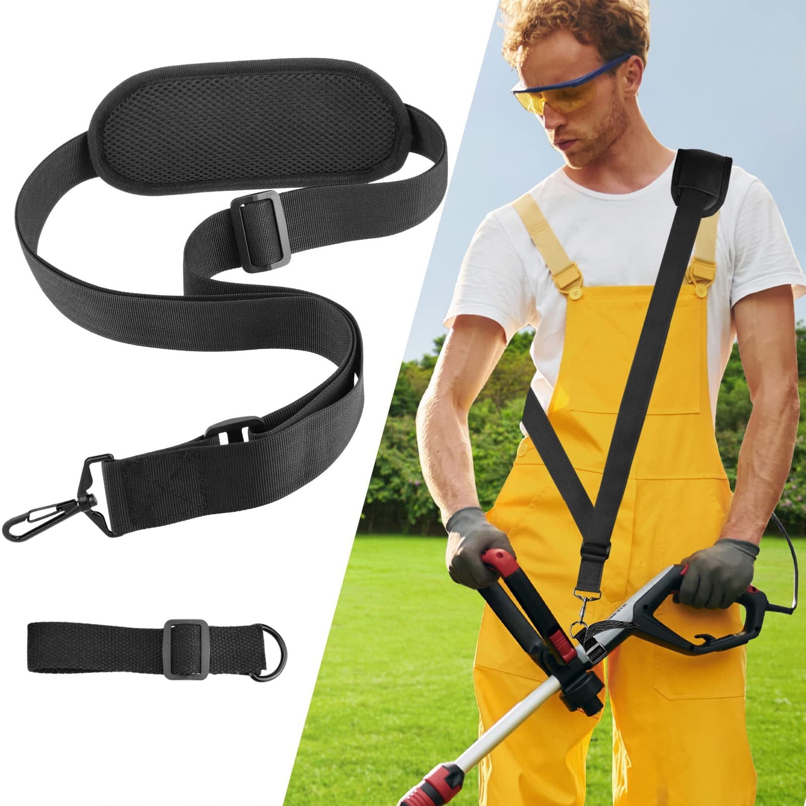 CCMAOLU Trimmer Shoulder Strap Harness,Heavy Duty Adjustable Straps with Upgraded Metal Clasp,Compatible with EGO String Trimmer & Leaf Blower,Lawn Mowing Accessories for Comfort & Balance - Image 1