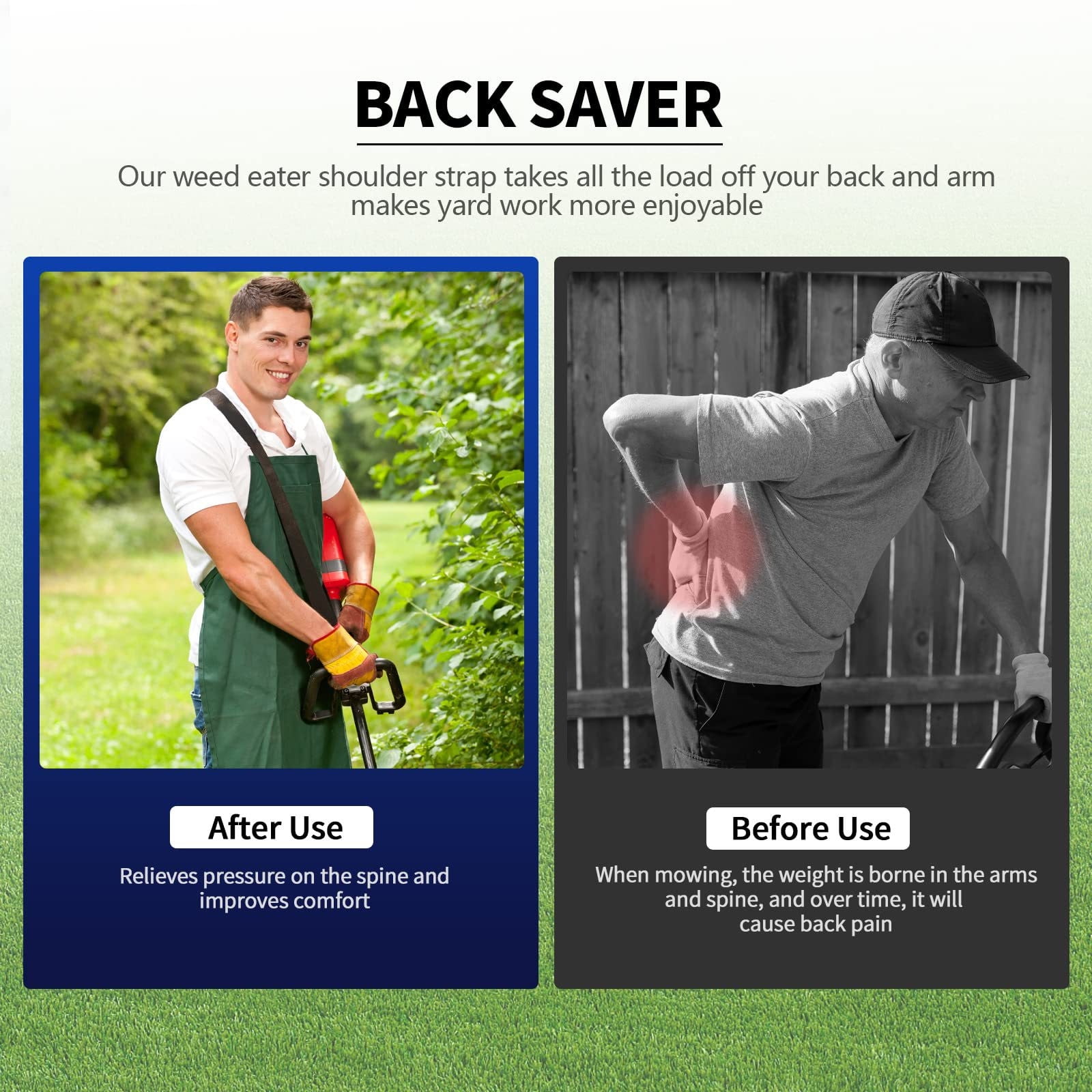 CCMAOLU Trimmer Shoulder Strap Harness,Heavy Duty Adjustable Straps with Upgraded Metal Clasp,Compatible with EGO String Trimmer & Leaf Blower,Lawn Mowing Accessories for Comfort & Balance - Image 6