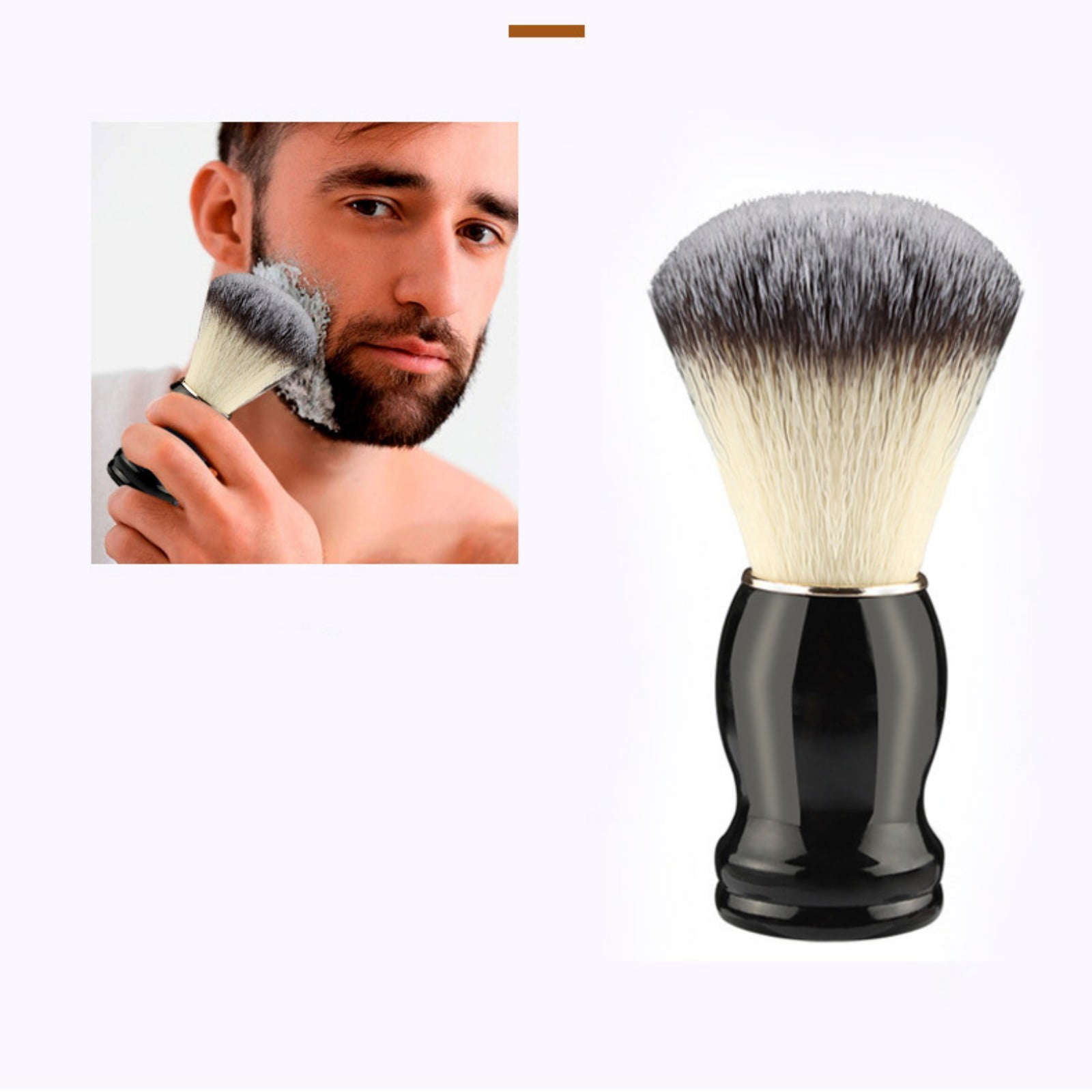 CCMAOLU Hand Crafted Shaving Brush with Hard Wood Handle,Men's Luxury Professional Beard Tool for Salon & Home Use,Creates Rich Lather for Warm Shave,Gift for Father's Day from Wife,Daughter - Image 3