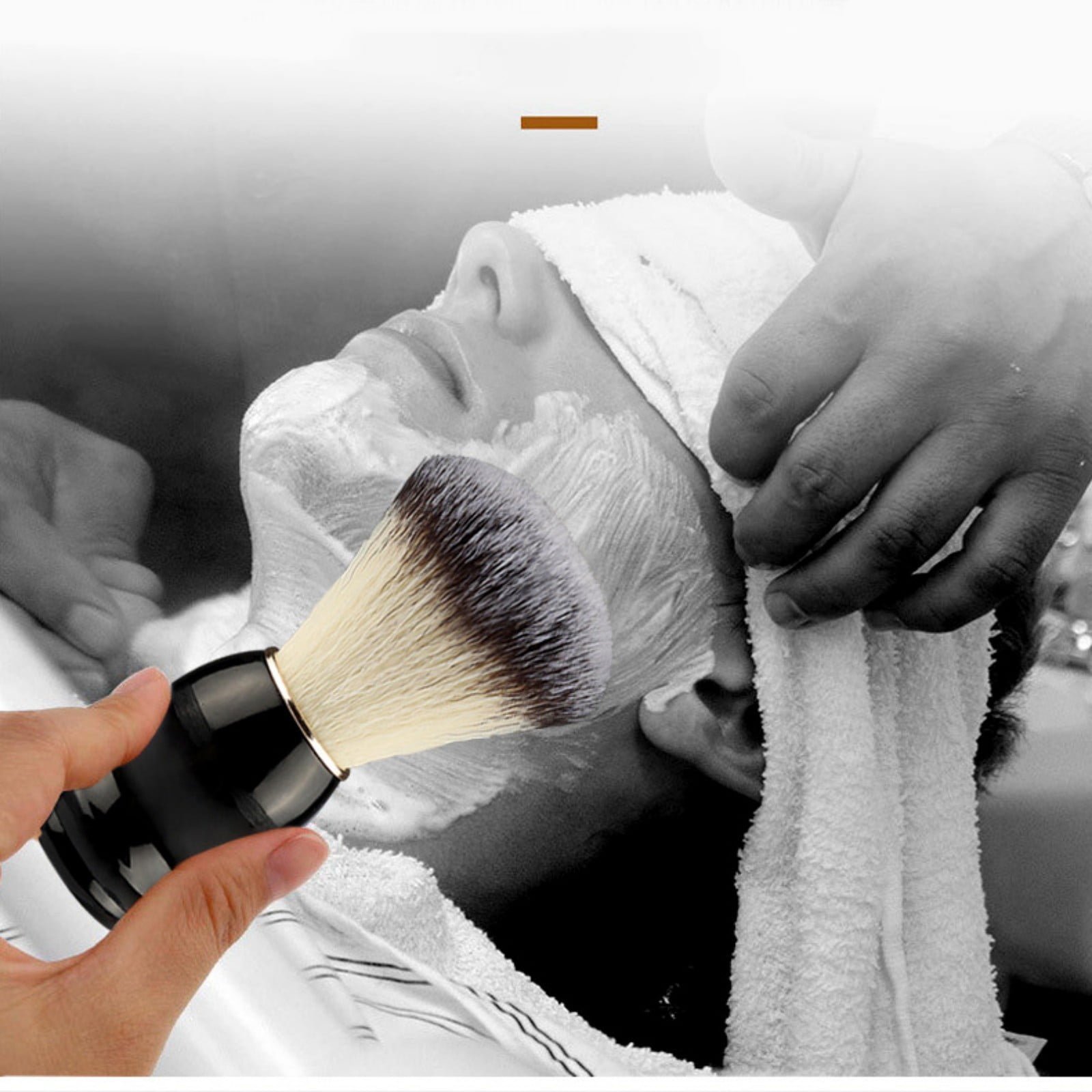 CCMAOLU Hand Crafted Shaving Brush with Hard Wood Handle,Men's Luxury Professional Beard Tool for Salon & Home Use,Creates Rich Lather for Warm Shave,Gift for Father's Day from Wife,Daughter - Image 4