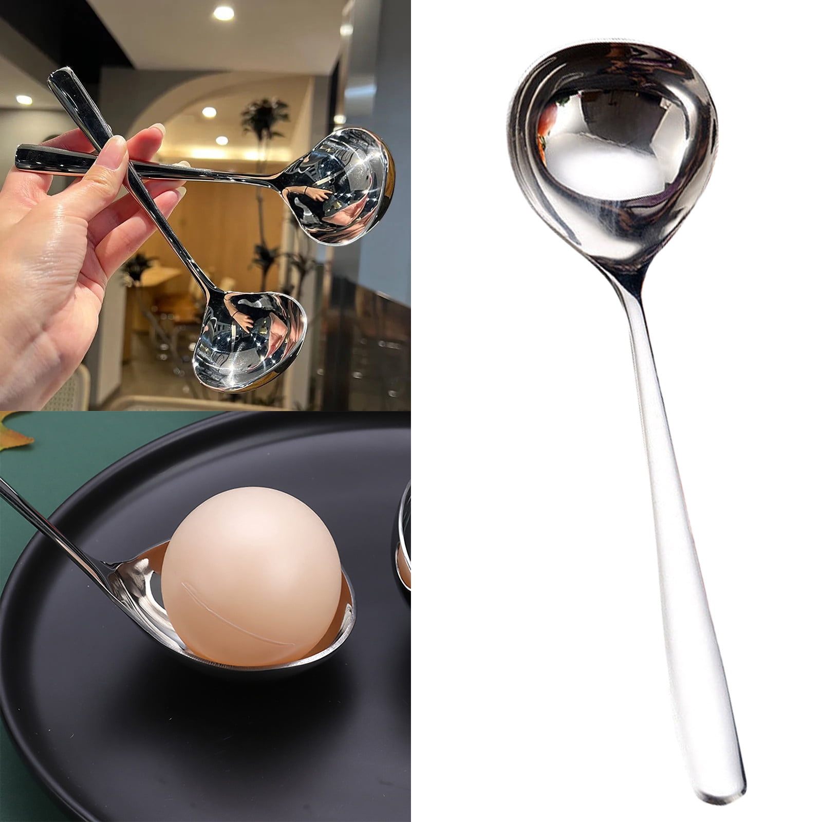 1 Pcs Small Ladle,8 Inch Stainless Steel Small Ladle,Small Gravy Soup Serving Ladle,Metal Serving Ladles,Kitchen Gravy Soup Spoon,Small Gravy Soup Spoon for Spooning Gravies,(Silver,8.07 in) Silver - Image 3