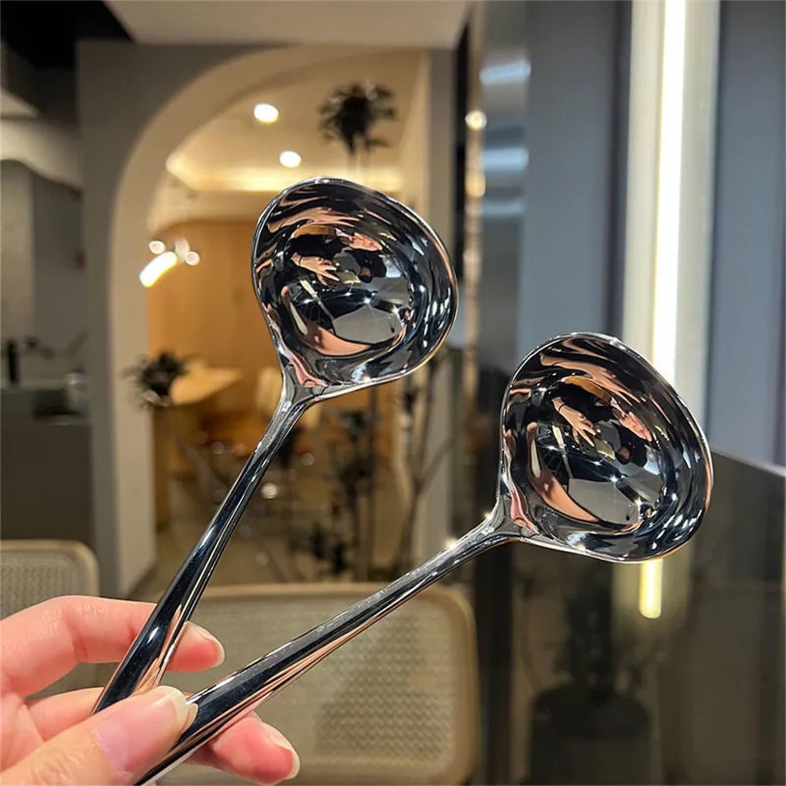 1 Pcs Small Ladle,8 Inch Stainless Steel Small Ladle,Small Gravy Soup Serving Ladle,Metal Serving Ladles,Kitchen Gravy Soup Spoon,Small Gravy Soup Spoon for Spooning Gravies,(Silver,8.07 in) Silver - Image 4