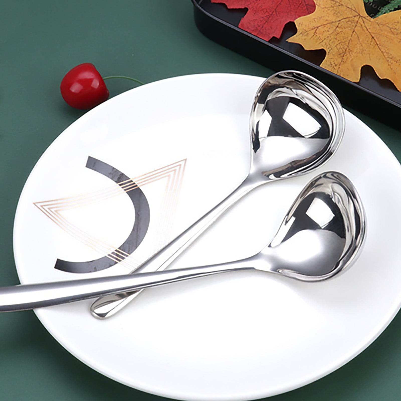 1 Pcs Small Ladle,8 Inch Stainless Steel Small Ladle,Small Gravy Soup Serving Ladle,Metal Serving Ladles,Kitchen Gravy Soup Spoon,Small Gravy Soup Spoon for Spooning Gravies,(Silver,8.07 in) Silver - Image 7