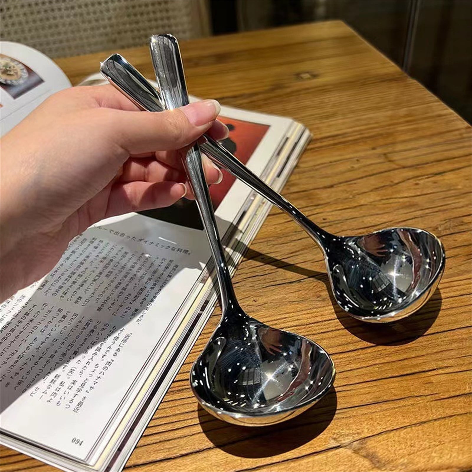 1 Pcs Small Ladle,8 Inch Stainless Steel Small Ladle,Small Gravy Soup Serving Ladle,Metal Serving Ladles,Kitchen Gravy Soup Spoon,Small Gravy Soup Spoon for Spooning Gravies,(Silver,8.07 in) Silver - Image 8
