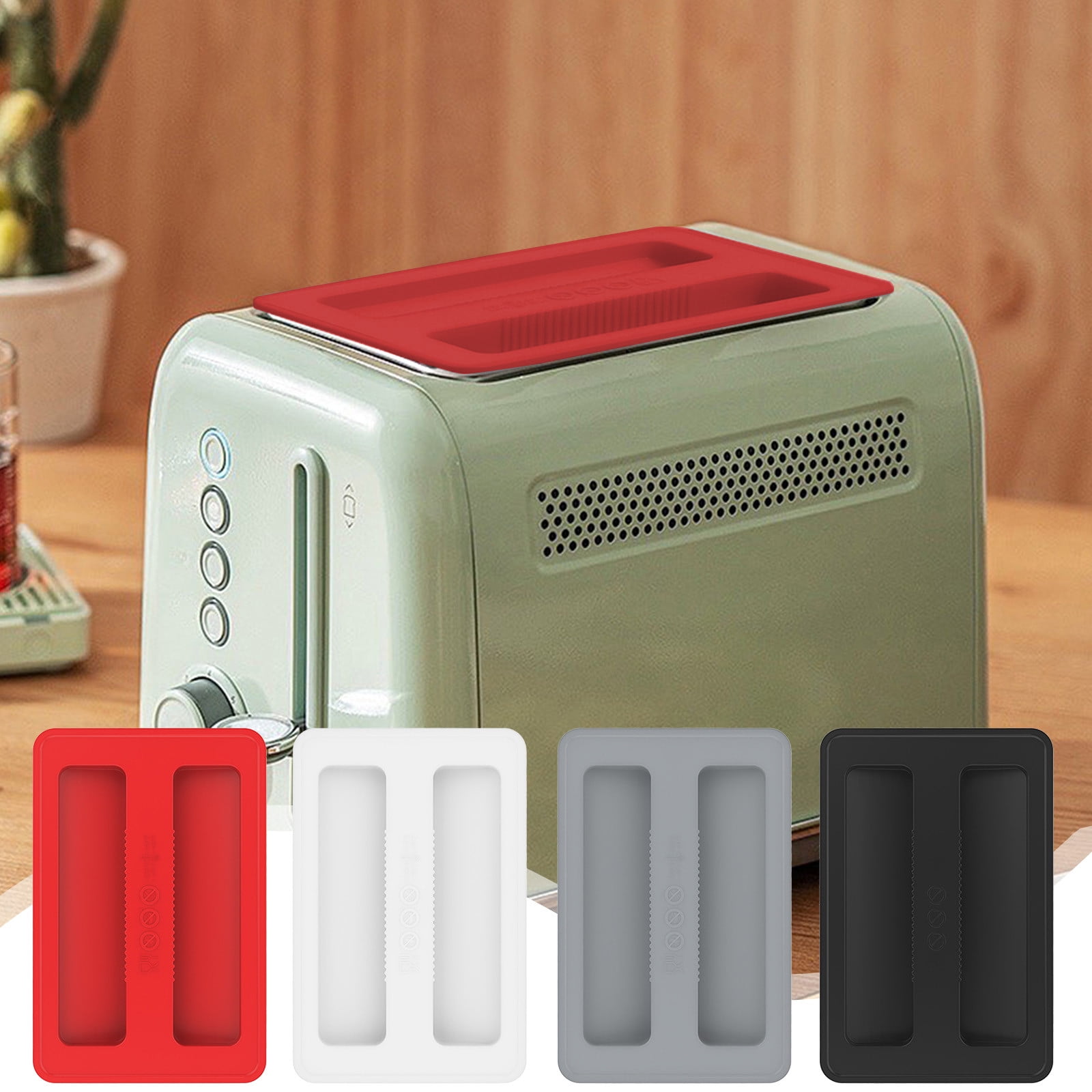 CCMAOLU Silicone Toaster Cover 2 Slice Wide Slot,Reusable Heat Resistance Bread Machine Topper Cover,Dirt Proof Sandwich Accessories That Fit Most Toasters,Simple Design Easy to Clean & Wipe White - Image 6