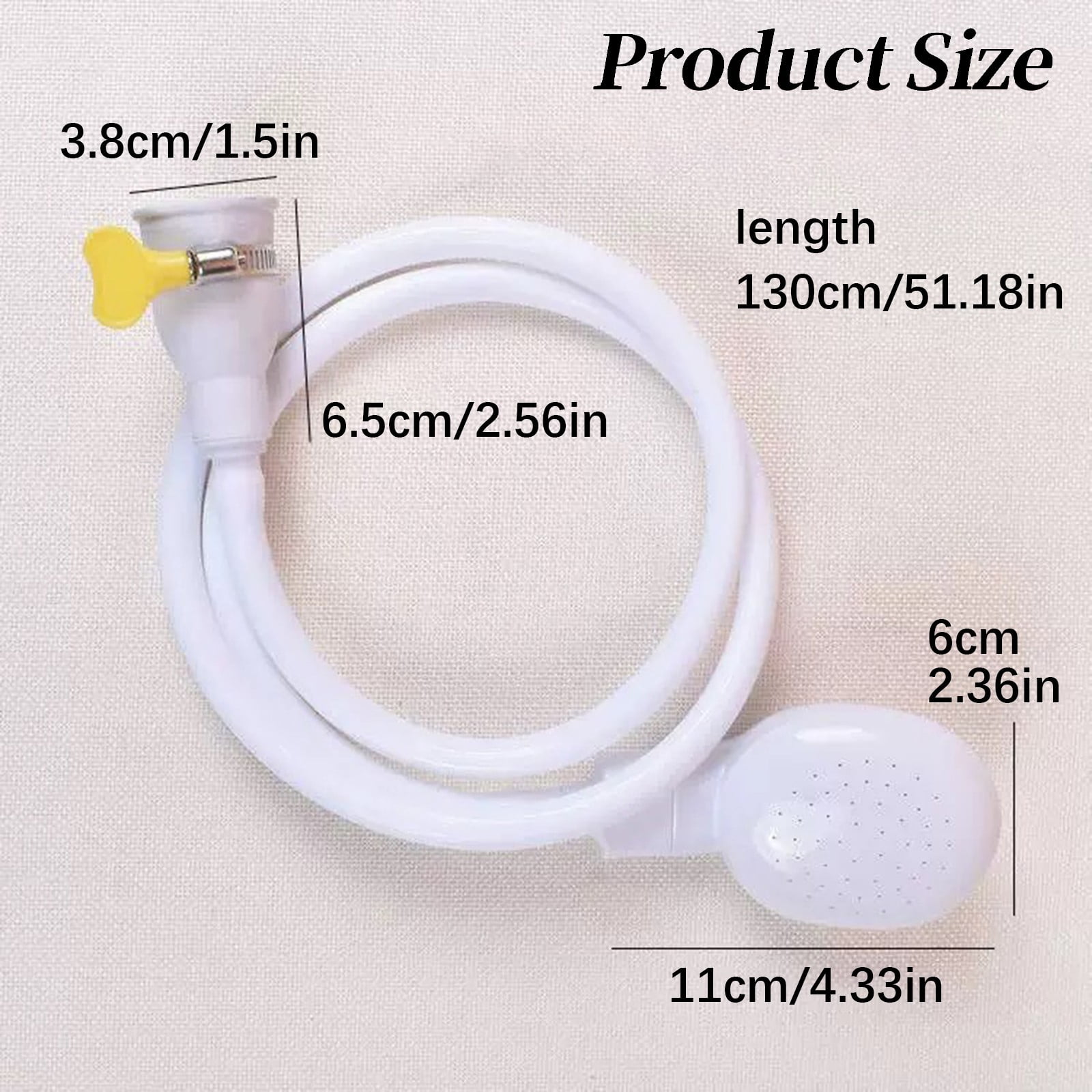 Portable Sink Hose Faucet Sprayer Sink Spray Rubber Hose Shampoo Sprayer Handheld Faucet Shower for Pets, Bathing Baby, Washing Hair, Rinsing Vegetables, 4.26 Ft 4.26' White - Image 3