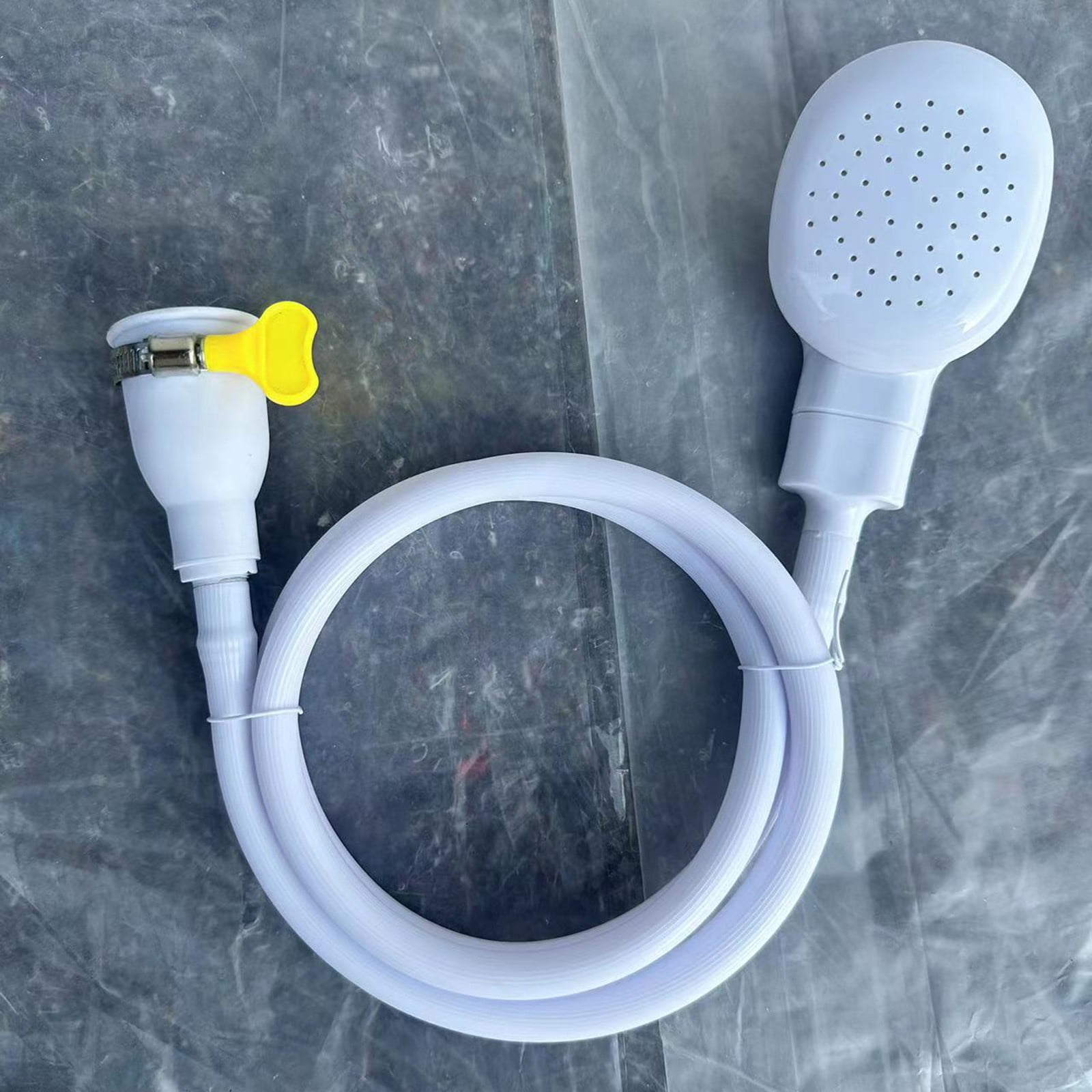 Portable Sink Hose Faucet Sprayer Sink Spray Rubber Hose Shampoo Sprayer Handheld Faucet Shower for Pets, Bathing Baby, Washing Hair, Rinsing Vegetables, 4.26 Ft 4.26' White - Image 4
