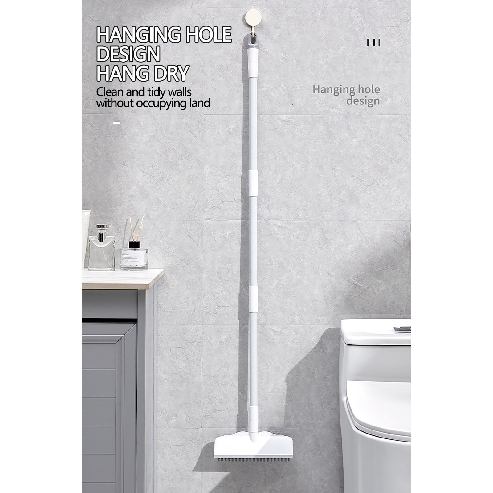 CCMAOLU Floor Scrub Brush with Long Handle,2 in 1 Stiff Bristle Brush & Squeegee Broom for Floor,Bathroom,Tile,Wall Cleaning Tool,Push Scrubber for Shower,Deck,Garage B - Image 5