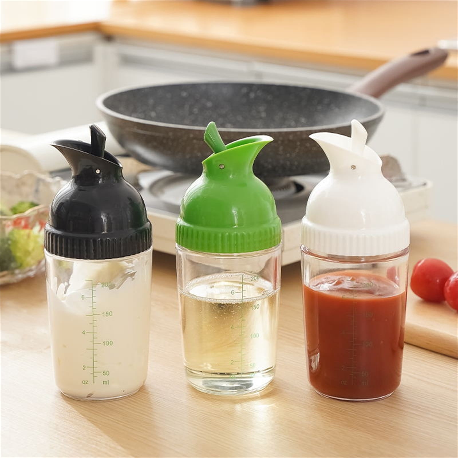 CCMAOLU Salad Dressing Shaker Container,Leak Proof Kitchen Bottle with Dripless Pour & Soft Grip,BPA Free Plastic Design for Sauces,Oil & Homemade Dressings,Easy Cleaning & Operation white - Image 4