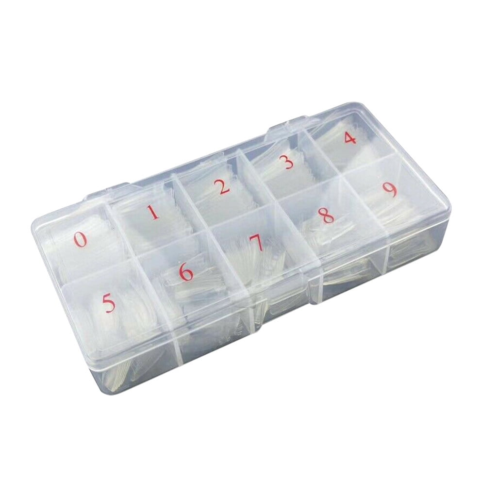 CCMAOLU 500PCS Acrylic Nail Tips,French Style Artificial False Nails for Manicure,DIY Nail Art with Storage Box,10 Sizes,Natural & Clear,Perfect Gift for Nail & Home Use Transparent - Image 1