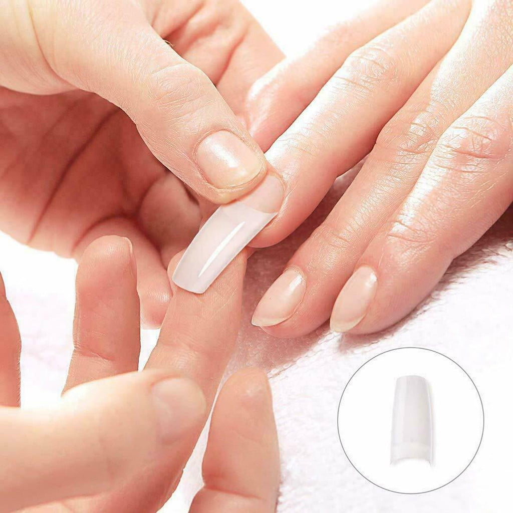CCMAOLU 500PCS Acrylic Nail Tips,French Style Artificial False Nails for Manicure,DIY Nail Art with Storage Box,10 Sizes,Natural & Clear,Perfect Gift for Nail & Home Use White - Image 4