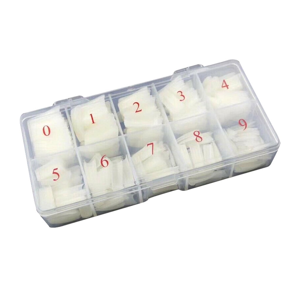 CCMAOLU 500PCS Acrylic Nail Tips,French Style Artificial False Nails for Manicure,DIY Nail Art with Storage Box,10 Sizes,Natural & Clear,Perfect Gift for Nail & Home Use natural - Image 1