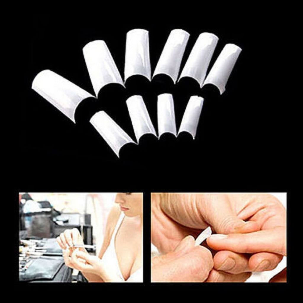 CCMAOLU 500PCS Acrylic Nail Tips,French Style Artificial False Nails for Manicure,DIY Nail Art with Storage Box,10 Sizes,Natural & Clear,Perfect Gift for Nail & Home Use natural - Image 3
