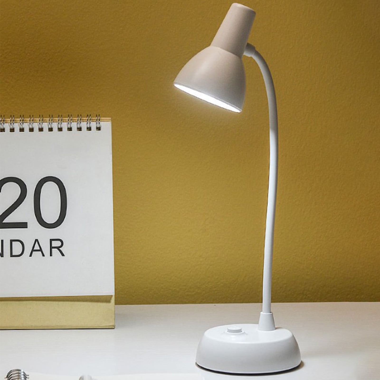 CCMAOLU Cute Pink Desk Lamp with USB Charging Port,Dimmable LED Table Lamp for Home Office,Flexible Neck Reading Light with Auto Dimming,Power Adapter Included,LED Eye Protection Table Lamp White - Image 5