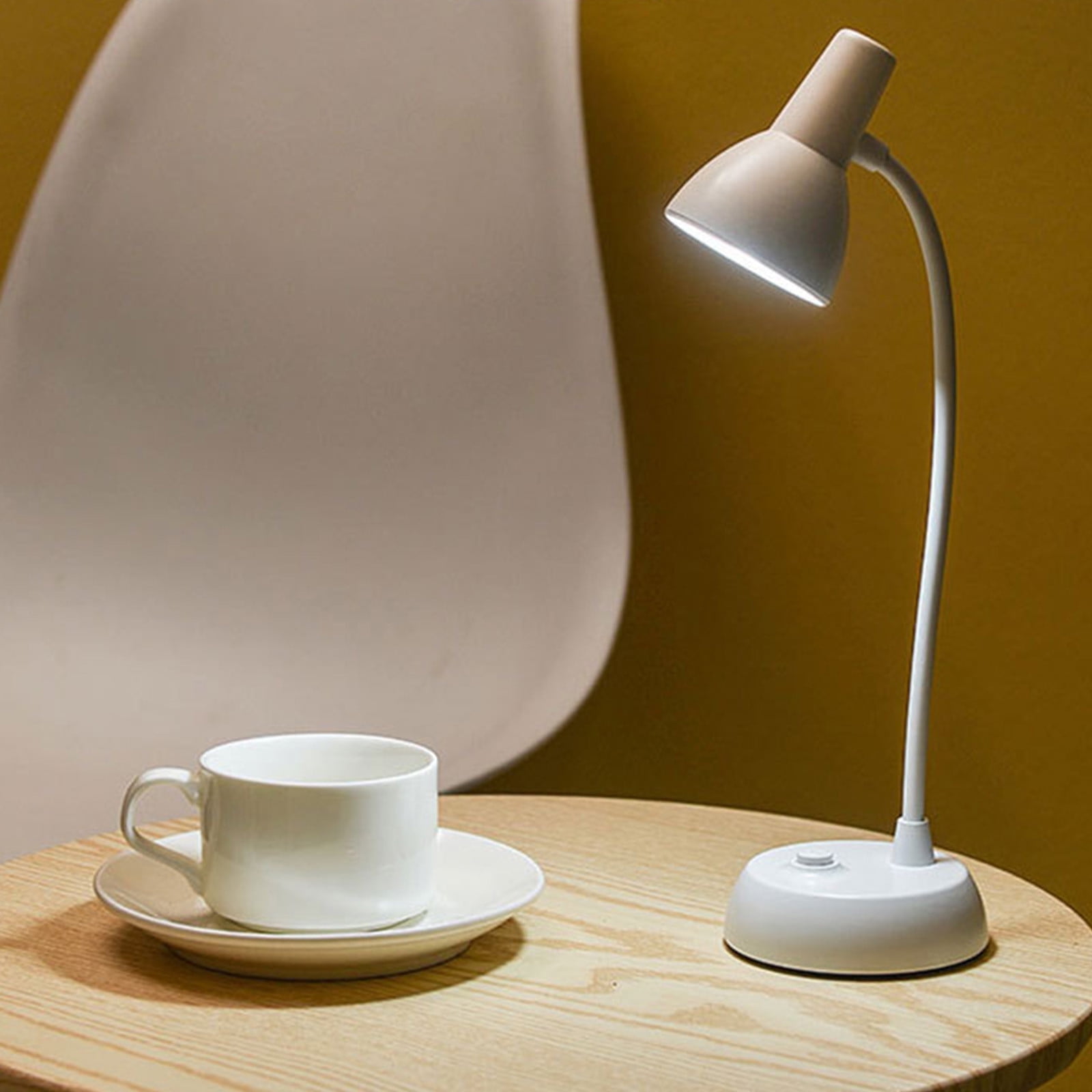 CCMAOLU Cute Pink Desk Lamp with USB Charging Port,Dimmable LED Table Lamp for Home Office,Flexible Neck Reading Light with Auto Dimming,Power Adapter Included,LED Eye Protection Table Lamp White - Image 6