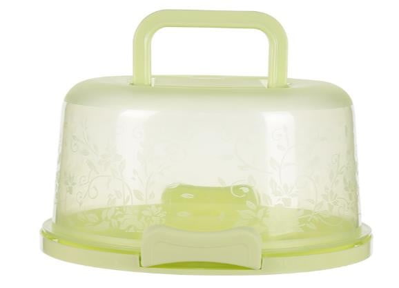 Portable Cake Storage Box, Transparent Plastic Cover with Snap Locks for Freshness, 26x22.5x13.5cm Airtight Container for Cupcakes or Snacks, Refrigerator-Safe and Odor-Proof Design Green - Image 2