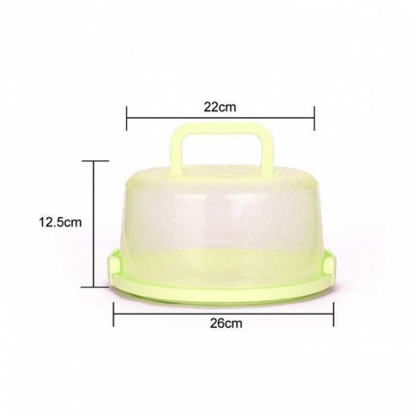 Portable Cake Storage Box, Transparent Plastic Cover with Snap Locks for Freshness, 26x22.5x13.5cm Airtight Container for Cupcakes or Snacks, Refrigerator-Safe and Odor-Proof Design Green - Image 3