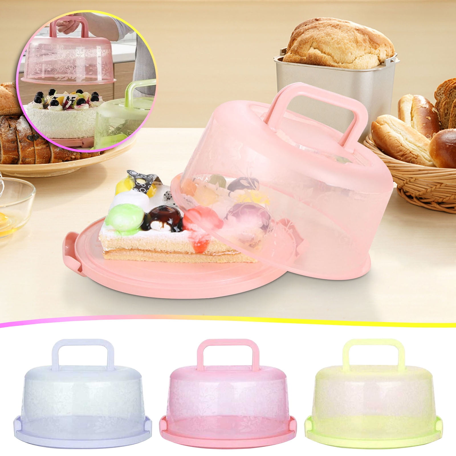 Portable Cake Storage Box, Transparent Plastic Cover with Snap Locks for Freshness, 26x22.5x13.5cm Airtight Container for Cupcakes or Snacks, Refrigerator-Safe and Odor-Proof Design Light Blue - Image 5
