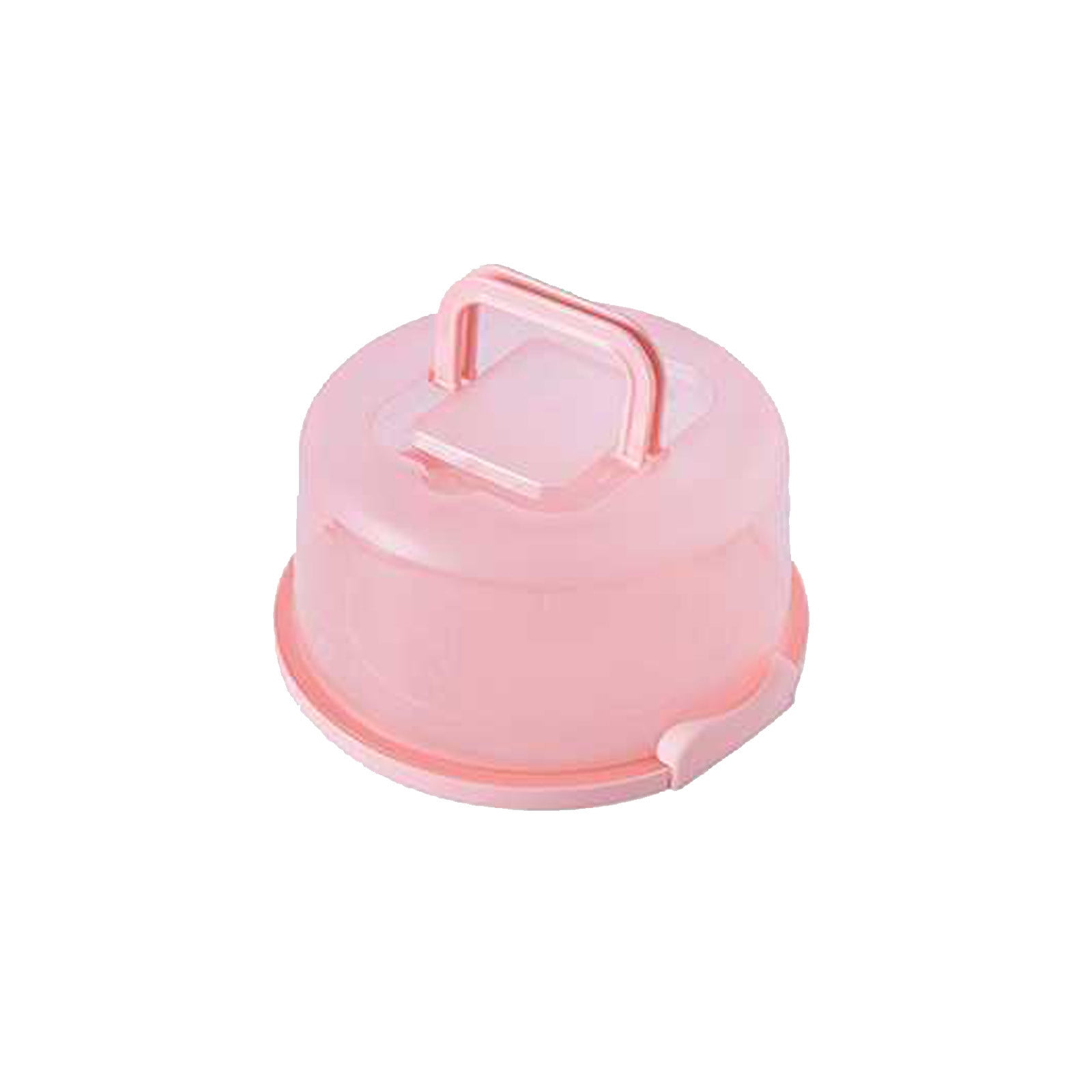 Portable Cake Storage Box, Transparent Plastic Cover with Snap Locks for Freshness, 26x22.5x13.5cm Airtight Container for Cupcakes or Snacks, Refrigerator-Safe and Odor-Proof Design Pink - Image 2