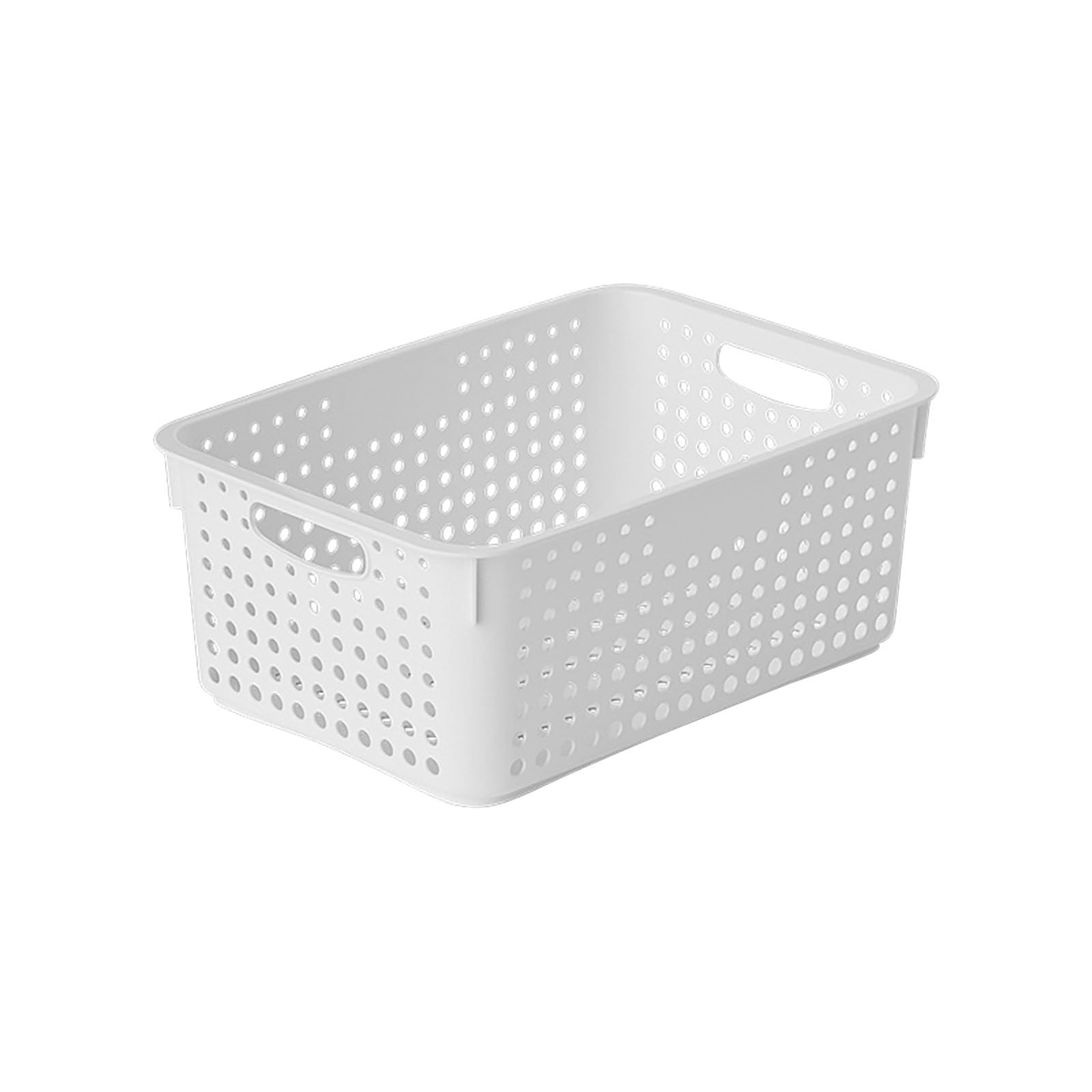 Large Plastic Storage Basket for Home Organization, Tabletop Snack Bin or Vegetable Container, Handled Open Crate for Kitchen or Bathroom, Space-Saving Versatile Decluttering Solution C - Image 1
