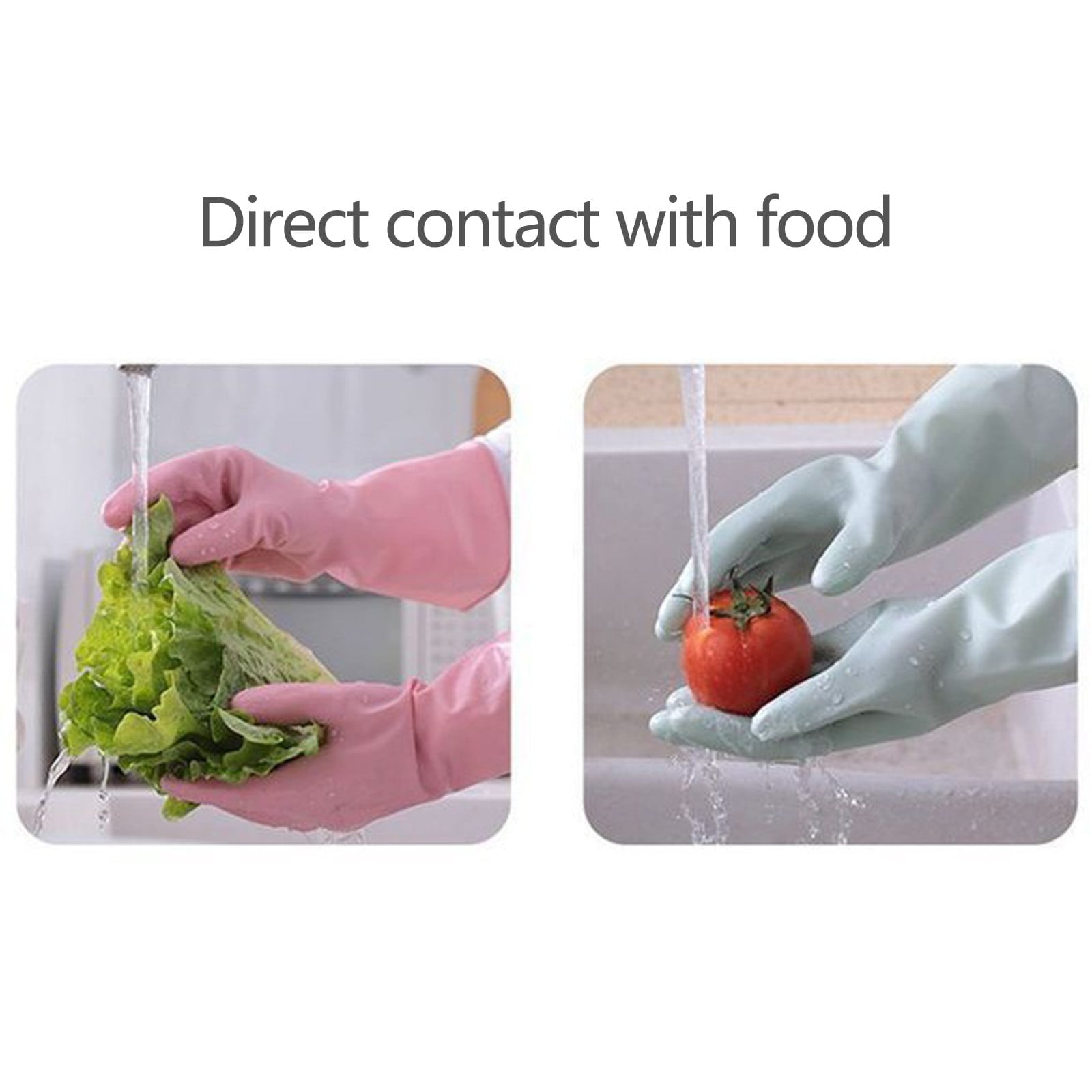 Reusable Household Dishwashing Cleaning Gloves, Food-Grade Natural Rubber with Non-Slip Textured Grip, Long Length for Hand and Arm Protection, Ideal for Kitchen, Gardening, and Janitorial Tasks Light Blue S - Image 5