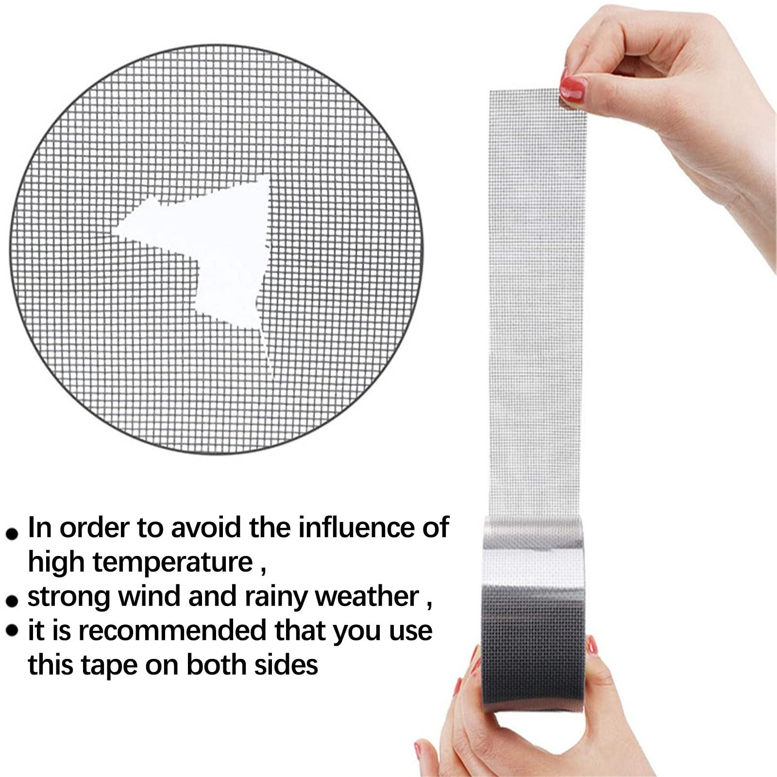 Mosquito Screen Repair Tape, Self-Adhesive Fiberglass Patch for Door & Window Mesh, 5x200cm Strong Fix for Rips & Tears, High-Low Temp Resistant Net Sticker for RV Tent, Easy DIY Solution Black - Image 6