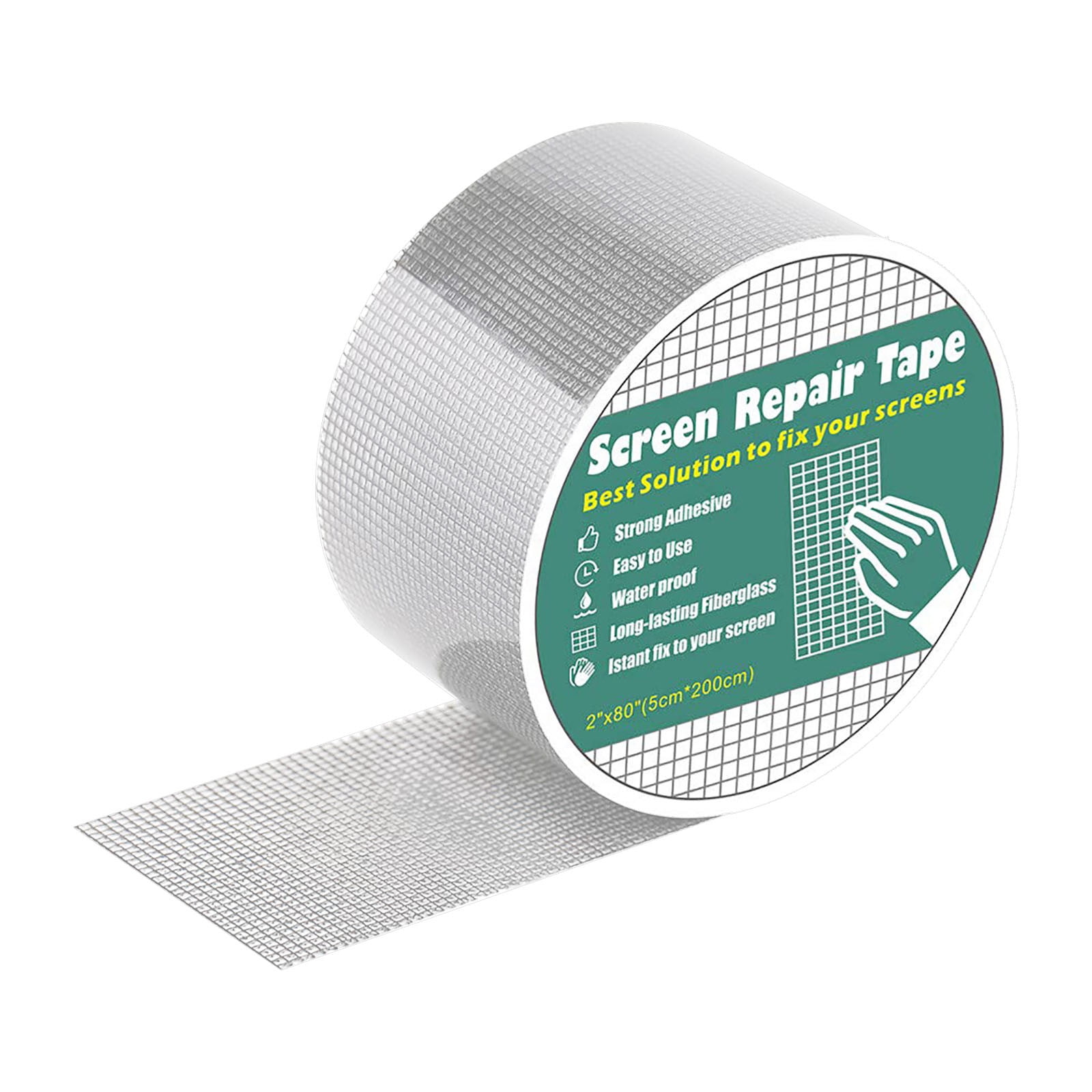 Mosquito Screen Repair Tape, Self-Adhesive Fiberglass Patch for Door & Window Mesh, 5x200cm Strong Fix for Rips & Tears, High-Low Temp Resistant Net Sticker for RV Tent, Easy DIY Solution Gray - Image 1