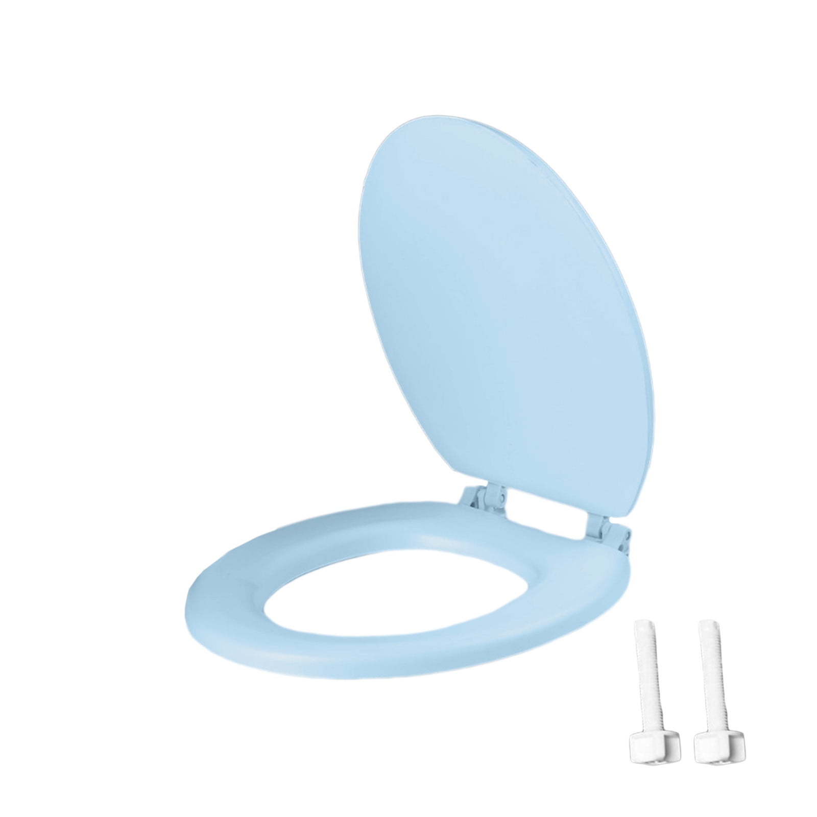 Quick-Release Round Toilet Seat with Soft-Close Lid, Durable Easy-Clean Plastic, Never Loosens, Ergonomic Comfort, Fits Standard Bowls, Tool-Free Installation, 300kg Load Capacity Blue - Image 1