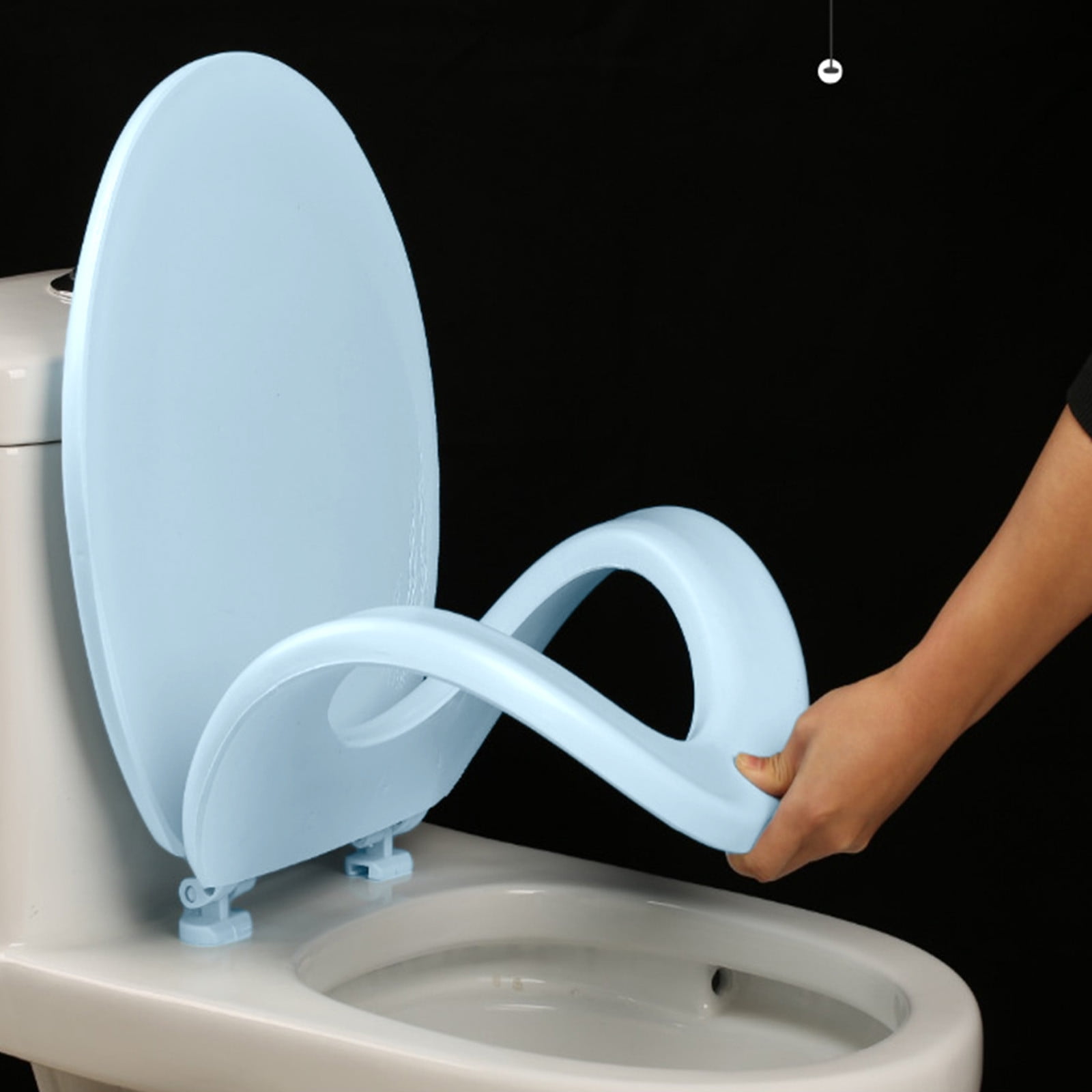 Quick-Release Round Toilet Seat with Soft-Close Lid, Durable Easy-Clean Plastic, Never Loosens, Ergonomic Comfort, Fits Standard Bowls, Tool-Free Installation, 300kg Load Capacity Blue - Image 4