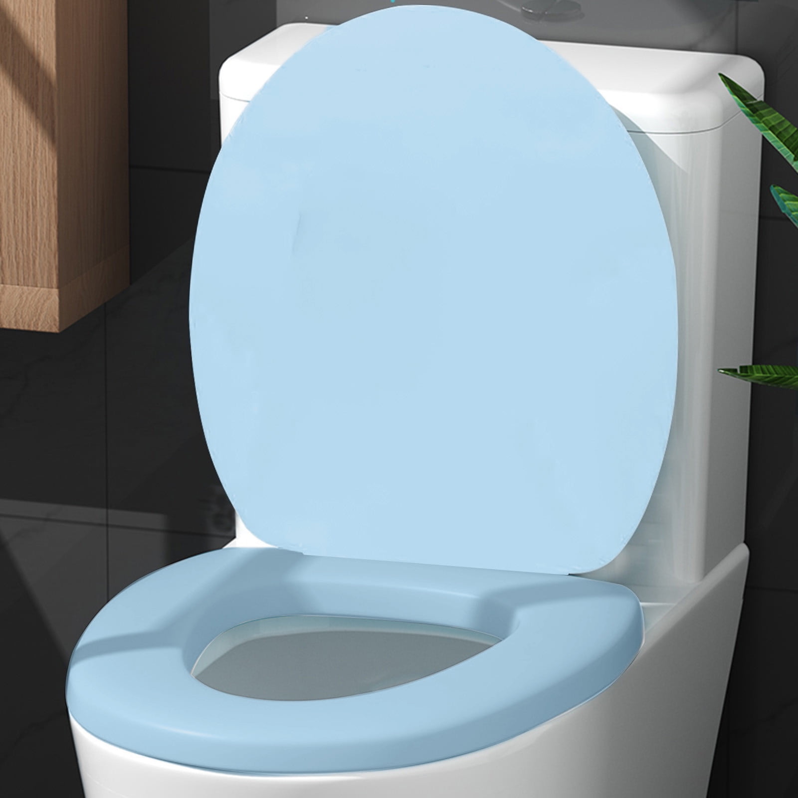 Quick-Release Round Toilet Seat with Soft-Close Lid, Durable Easy-Clean Plastic, Never Loosens, Ergonomic Comfort, Fits Standard Bowls, Tool-Free Installation, 300kg Load Capacity Blue - Image 5