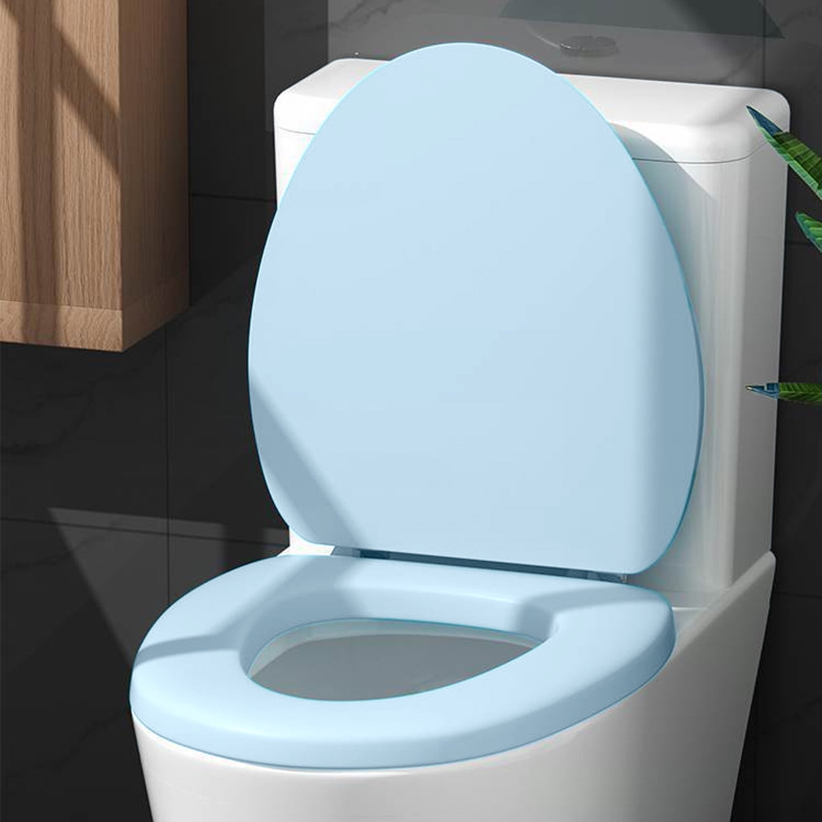 Quick-Release Round Toilet Seat with Soft-Close Lid, Durable Easy-Clean Plastic, Never Loosens, Ergonomic Comfort, Fits Standard Bowls, Tool-Free Installation, 300kg Load Capacity Blue - Image 6