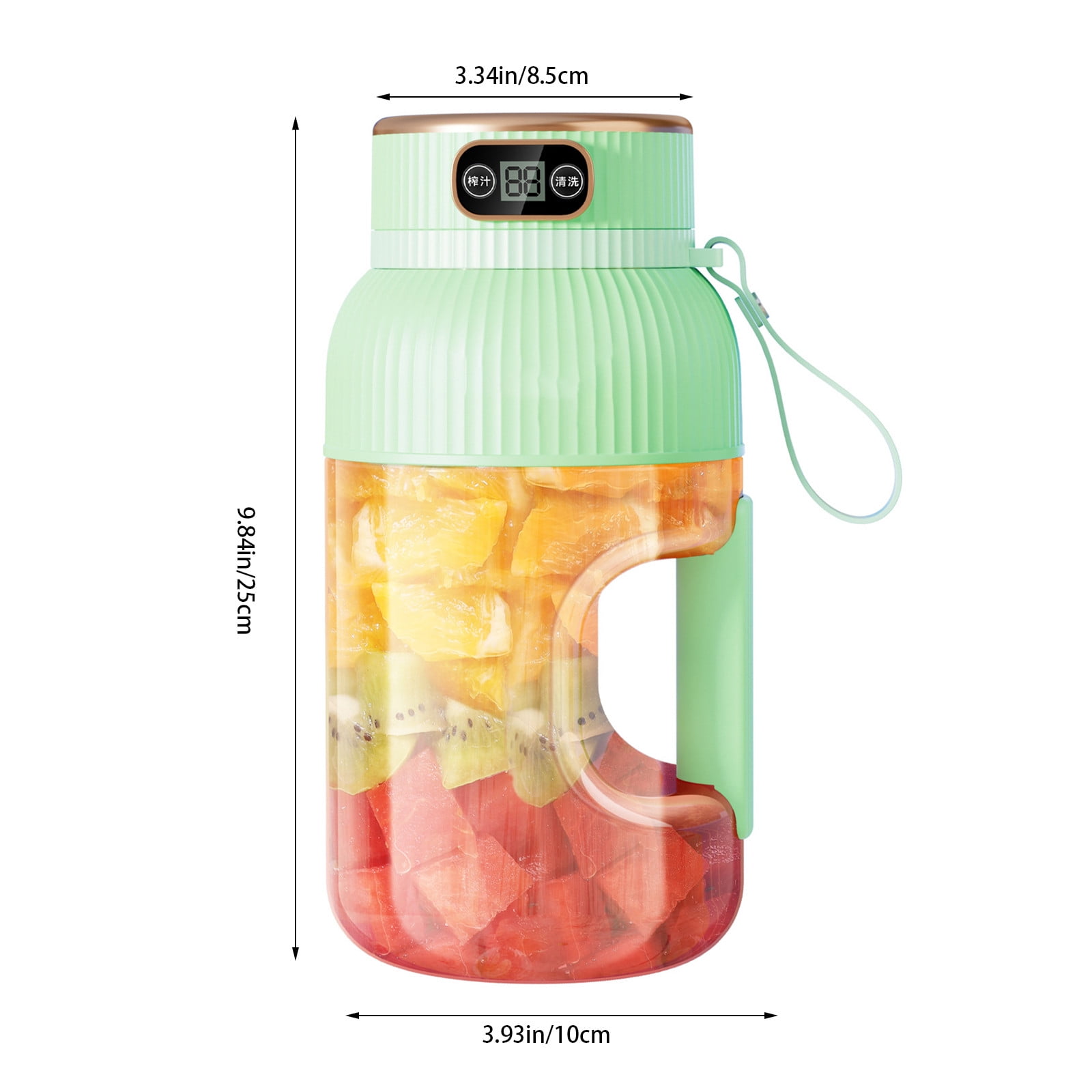 Portable 1200ml Electric Mixing Cup, Stainless Steel & Glass Body, Squeeze Bottle for Protein Shakes, Juices, Gym Drinks, Rechargeable, Airtight Lids, BPA-Free, Multi-Functional Blender Green - Image 3
