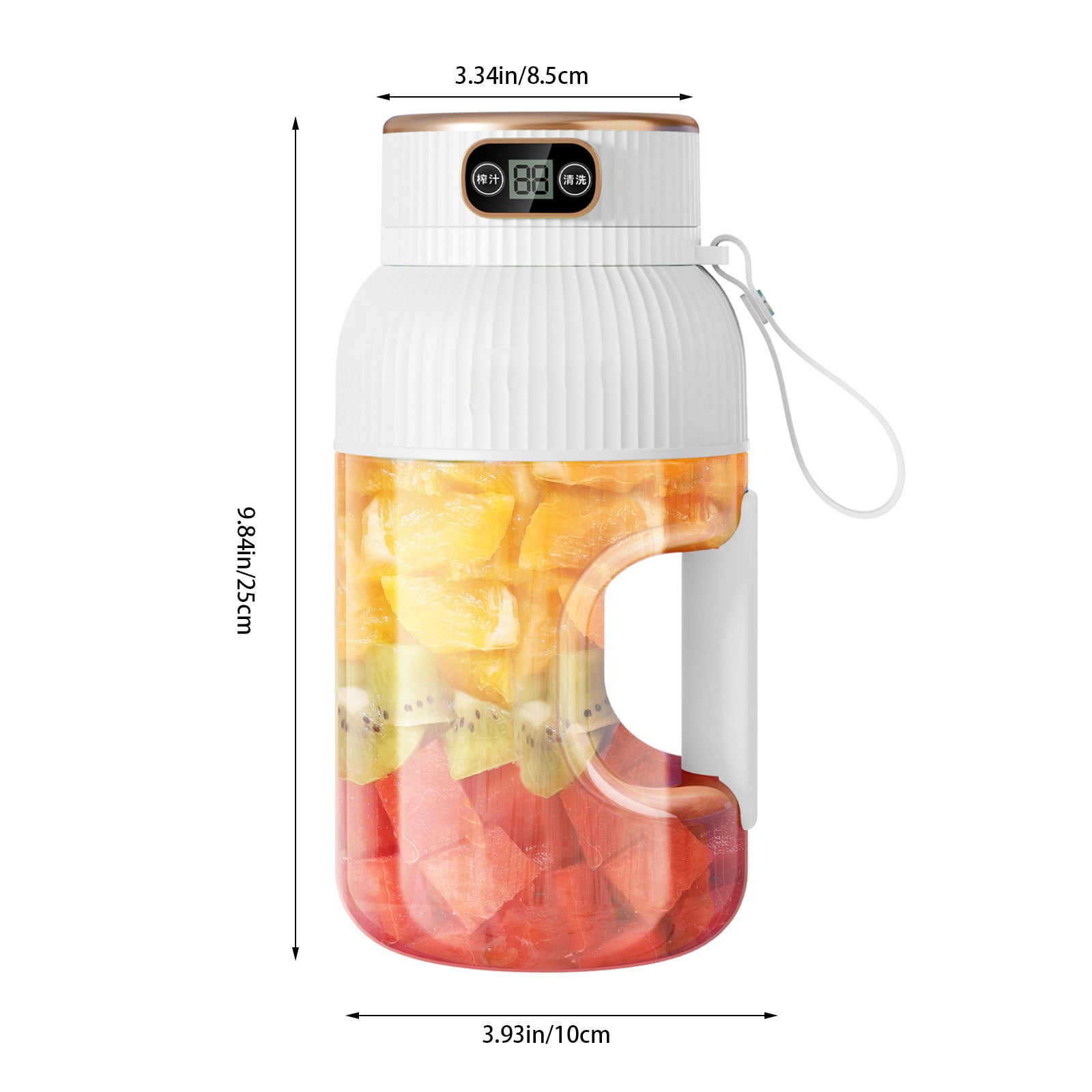 Portable 1200ml Electric Mixing Cup, Stainless Steel & Glass Body, Squeeze Bottle for Protein Shakes, Juices, Gym Drinks, Rechargeable, Airtight Lids, BPA-Free, Multi-Functional Blender White - Image 3