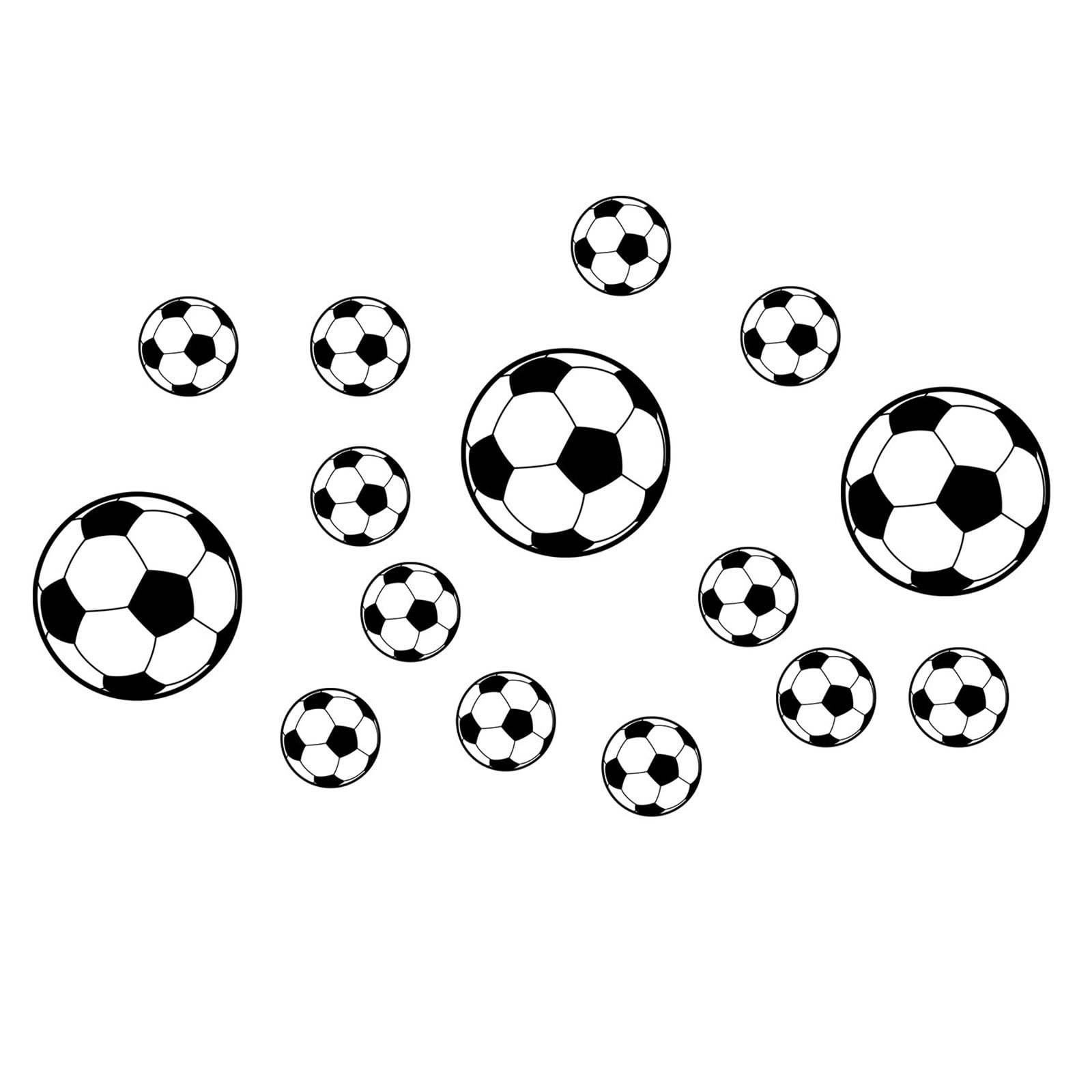 Soccer Stickers for Wall, Football Fan Room Decor, Sports Themed Stickers for Doors, Windows, Bedroom, Kids & Teens, Waterproof Vinyl Stickers with Balls & Bottles Design - Image 1